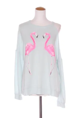 143 STORY (USA) Flamingo print soft knit top! 14