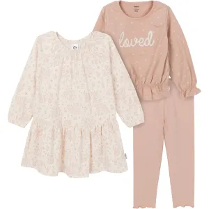 3-Piece Toddler Girls Tan Dress, Top and Legging Gerber Childrenswea