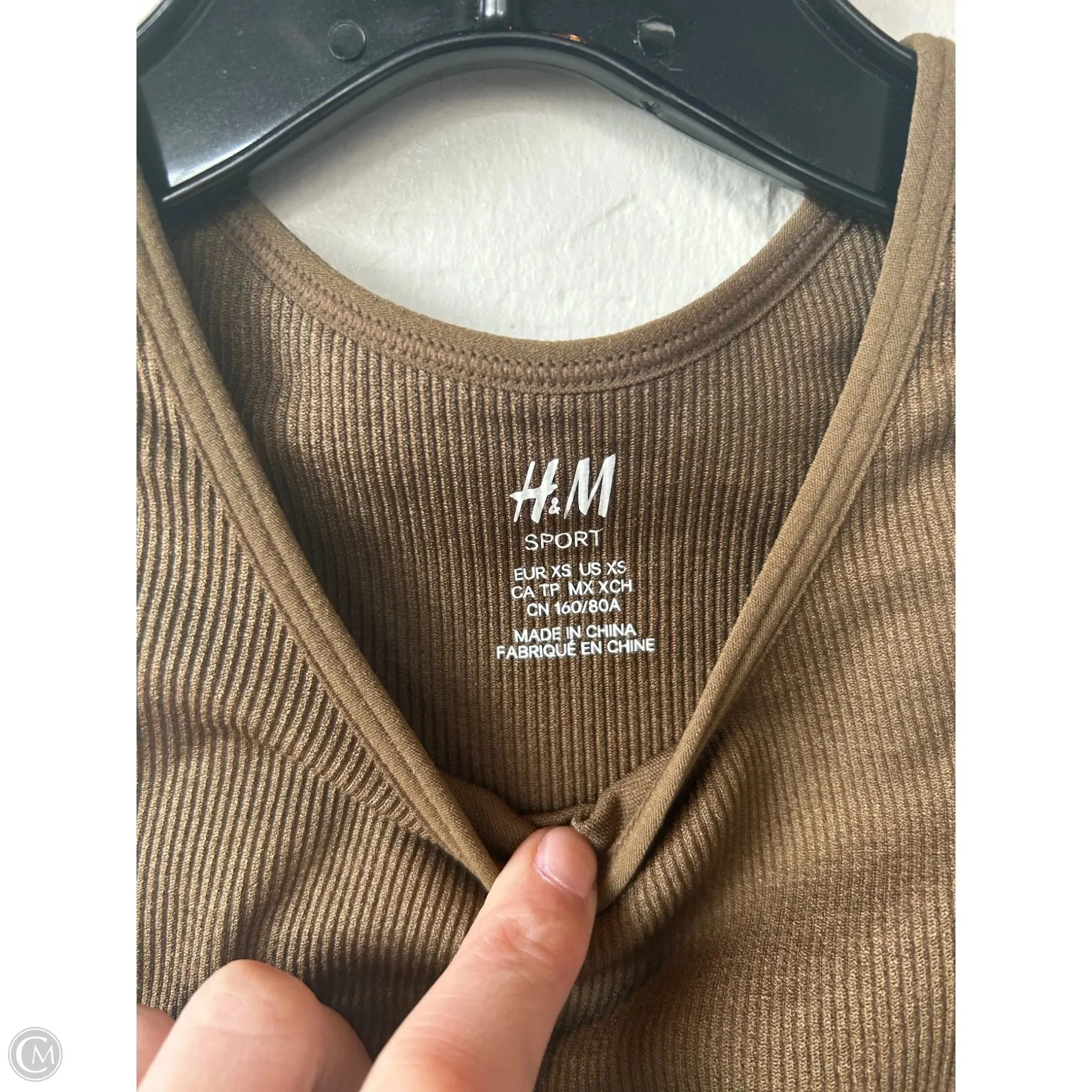 Athletic Tank Top By H&m In Brown, Size: Xs