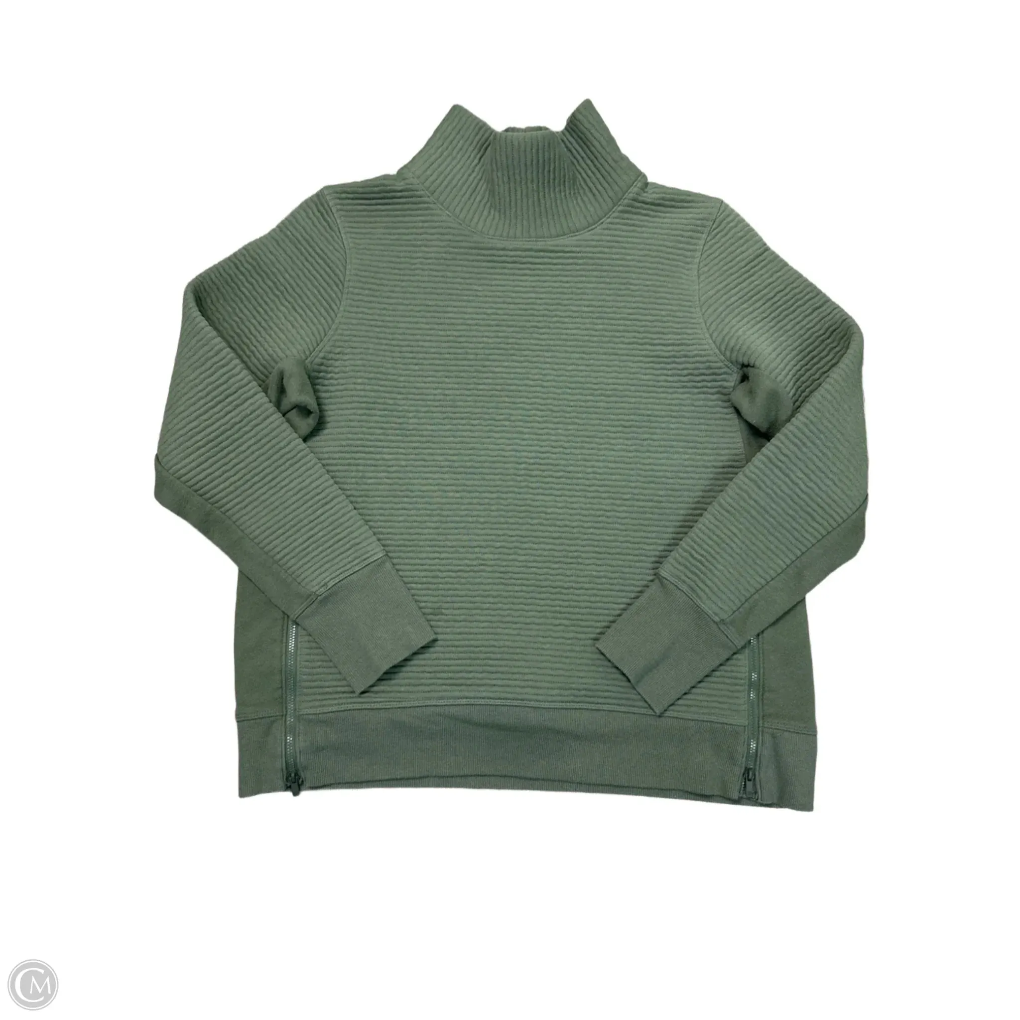 Athletic Top Long Sleeve Collar By All In Motion In Green, Size: L