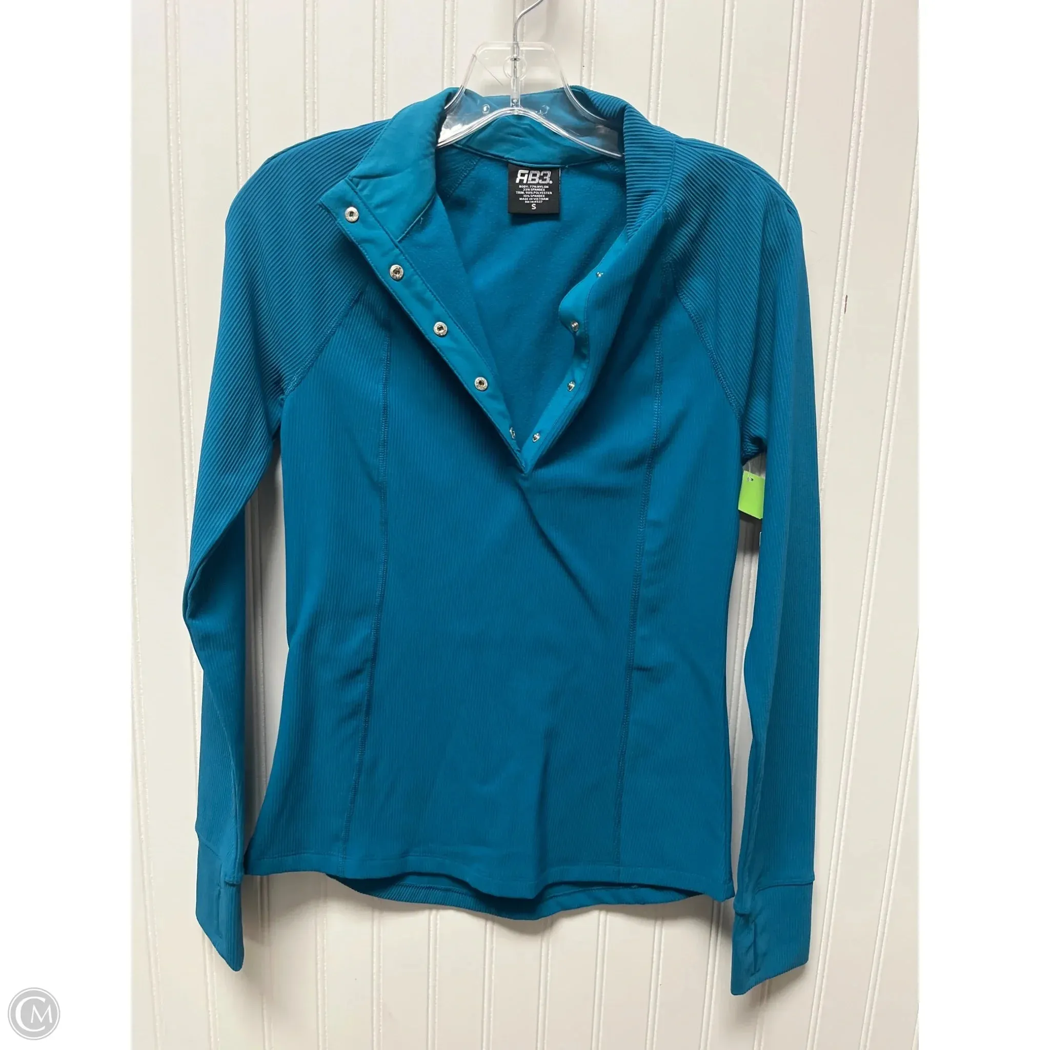 Athletic Top Long Sleeve Collar By Clothes Mentor In Teal, Size: S