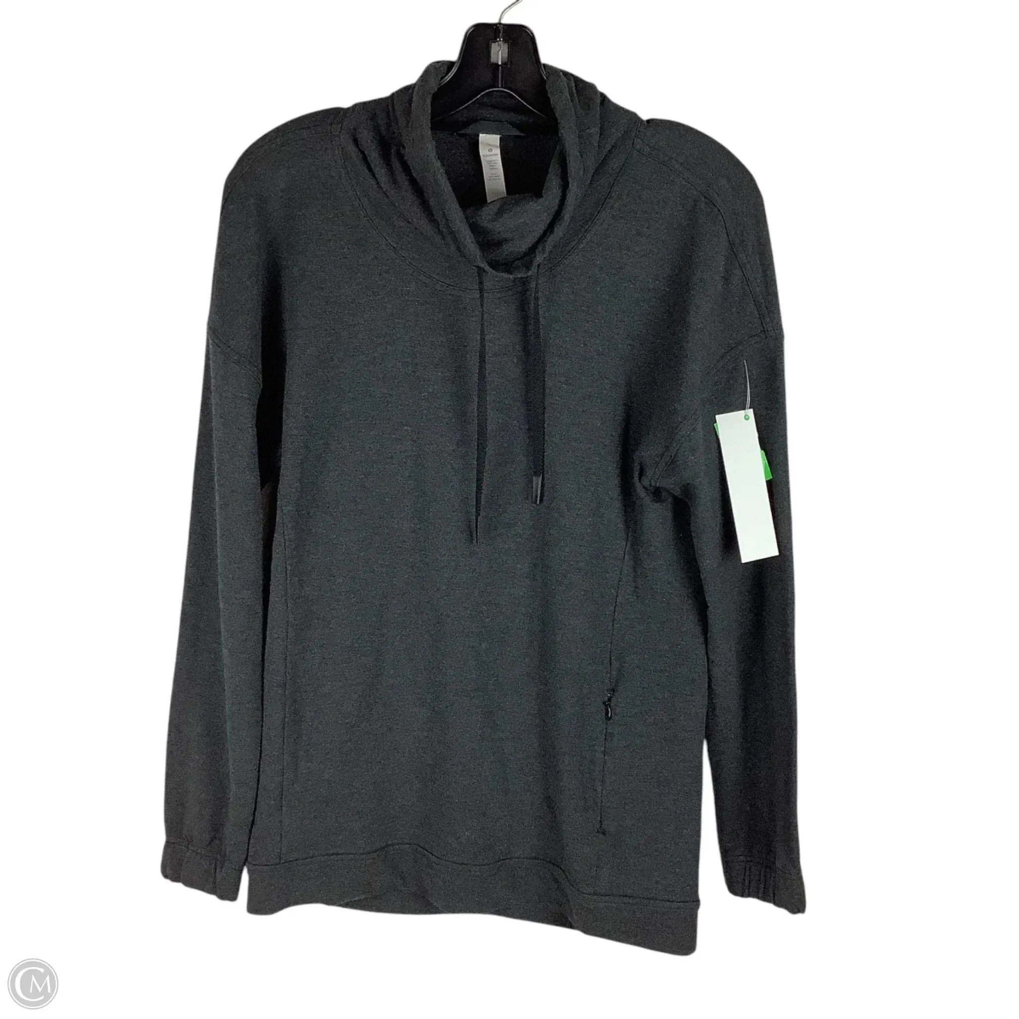Athletic Top Long Sleeve Collar By Lululemon In Grey, Size: 4