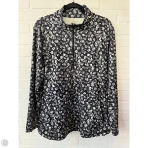 Athletic Top Long Sleeve Collar By Talbots In Black & Grey, Size: 1x