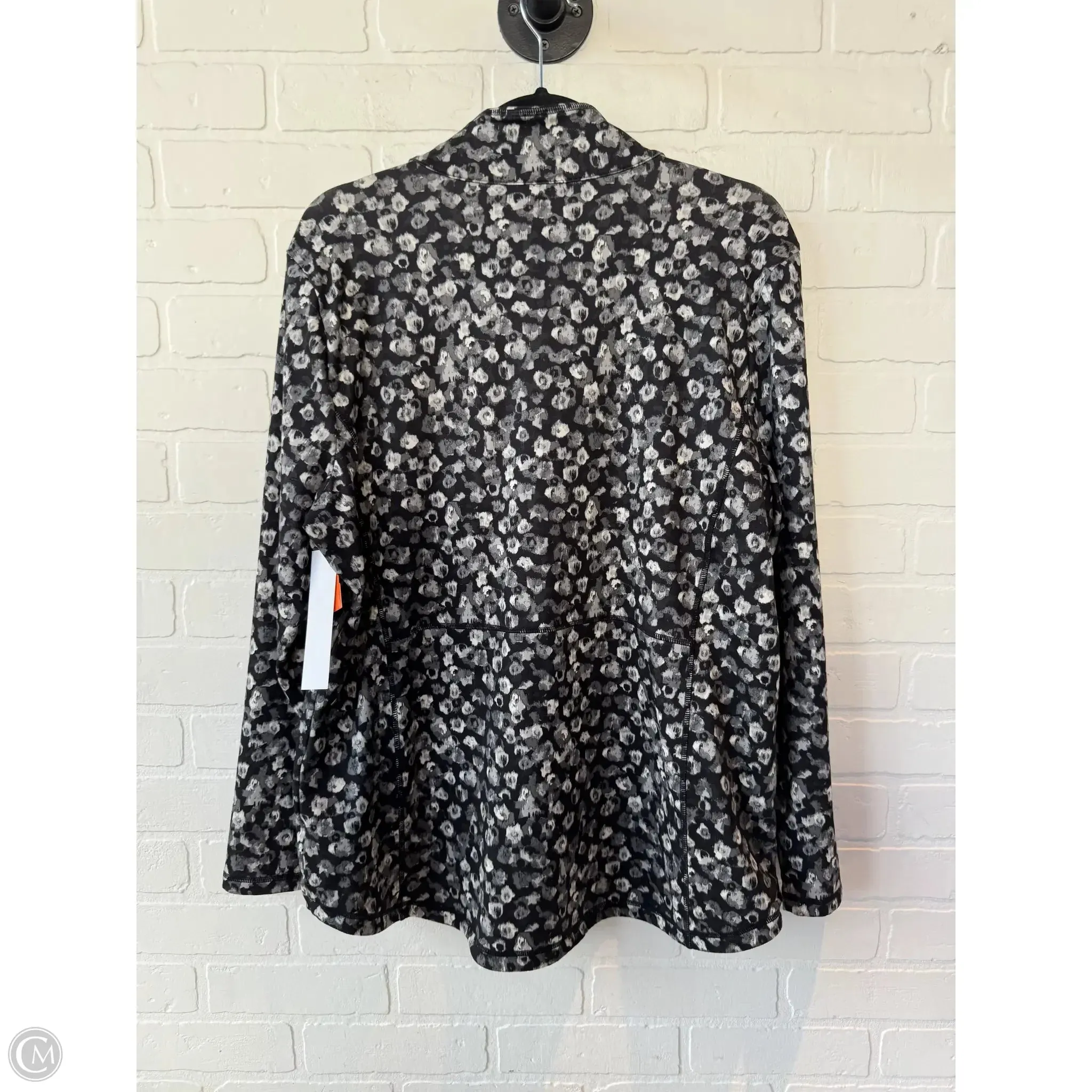 Athletic Top Long Sleeve Collar By Talbots In Black & Grey, Size: 1x