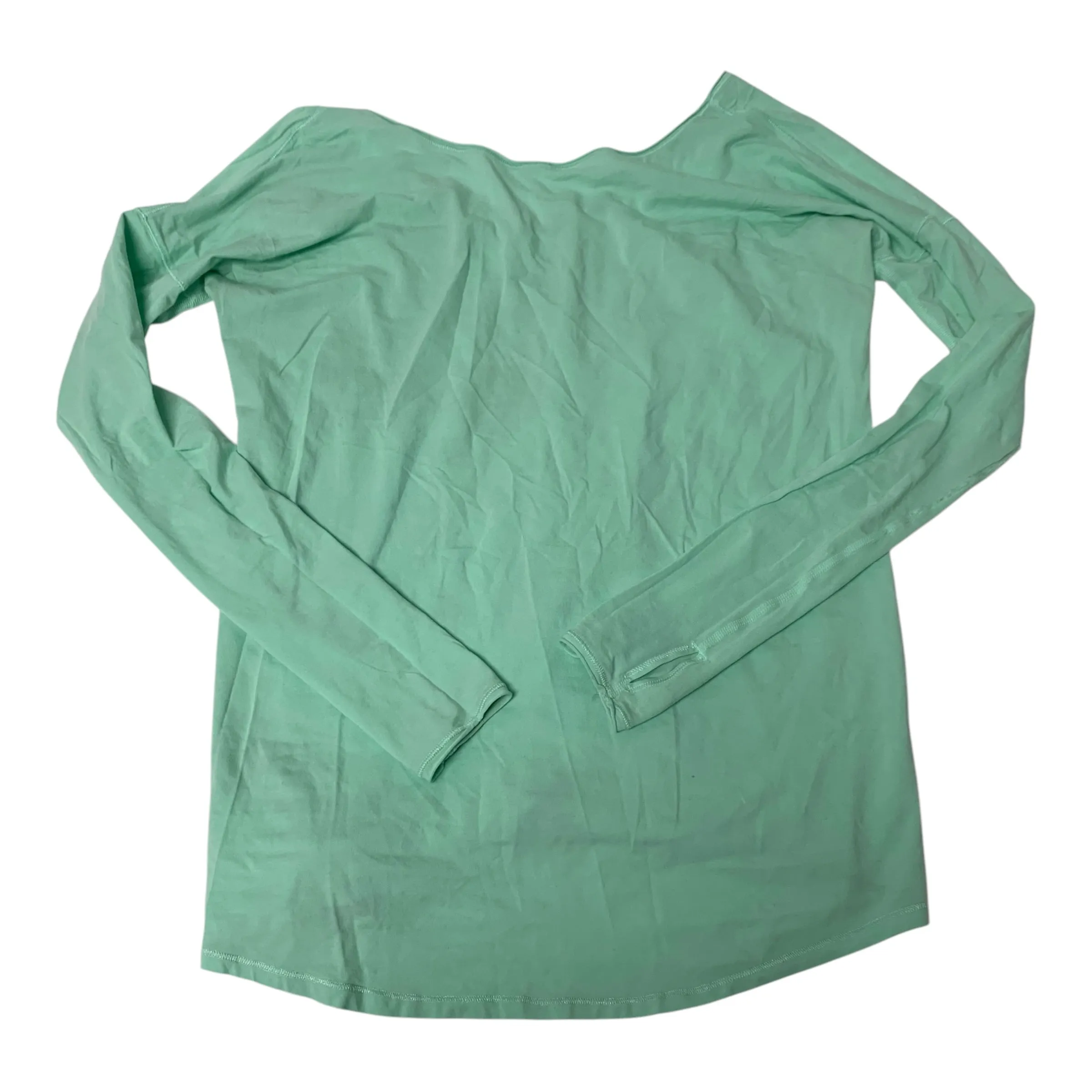 Athletic Top Long Sleeve Crewneck By Lululemon In Green, Size: M