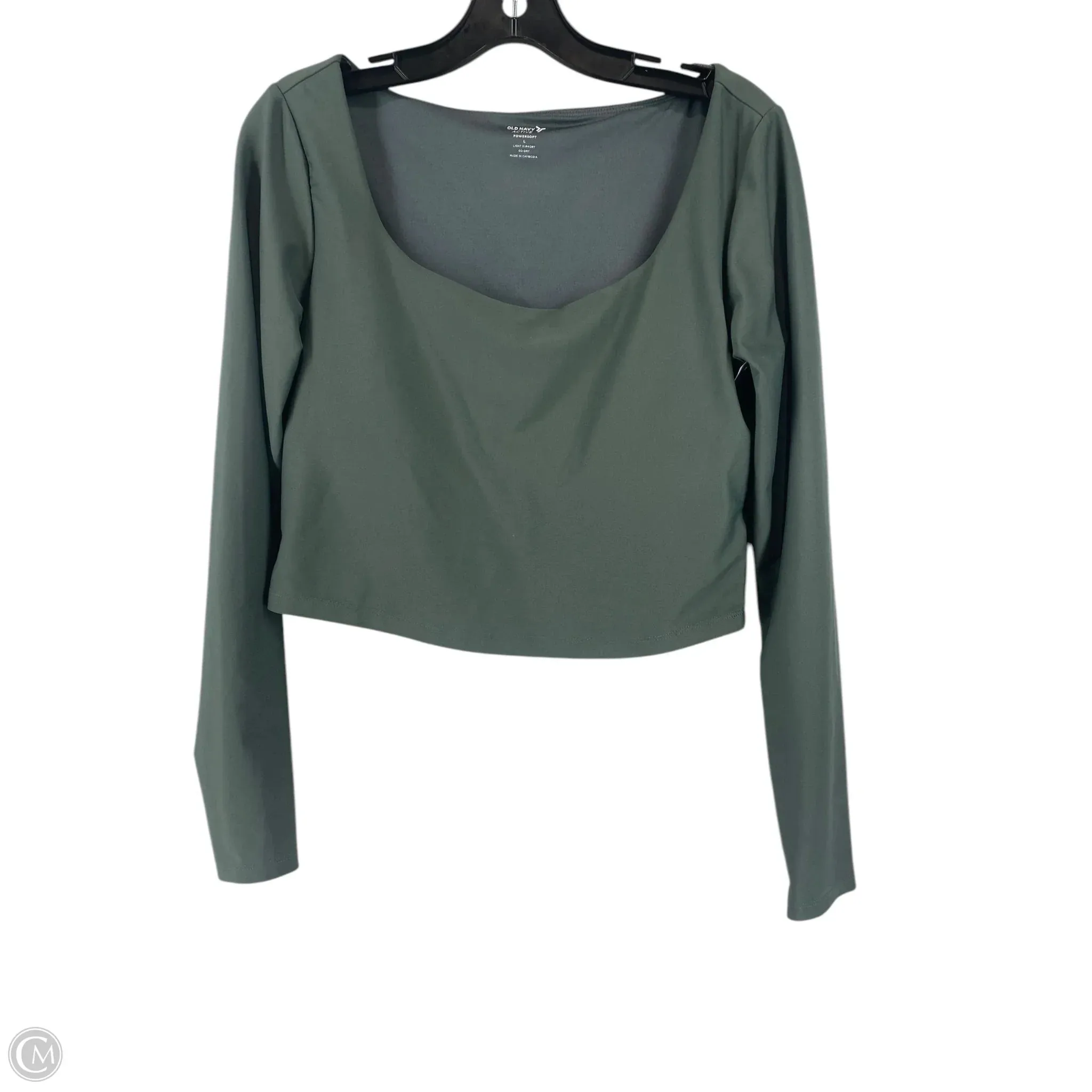 Athletic Top Long Sleeve Crewneck By Old Navy In Green, Size: L