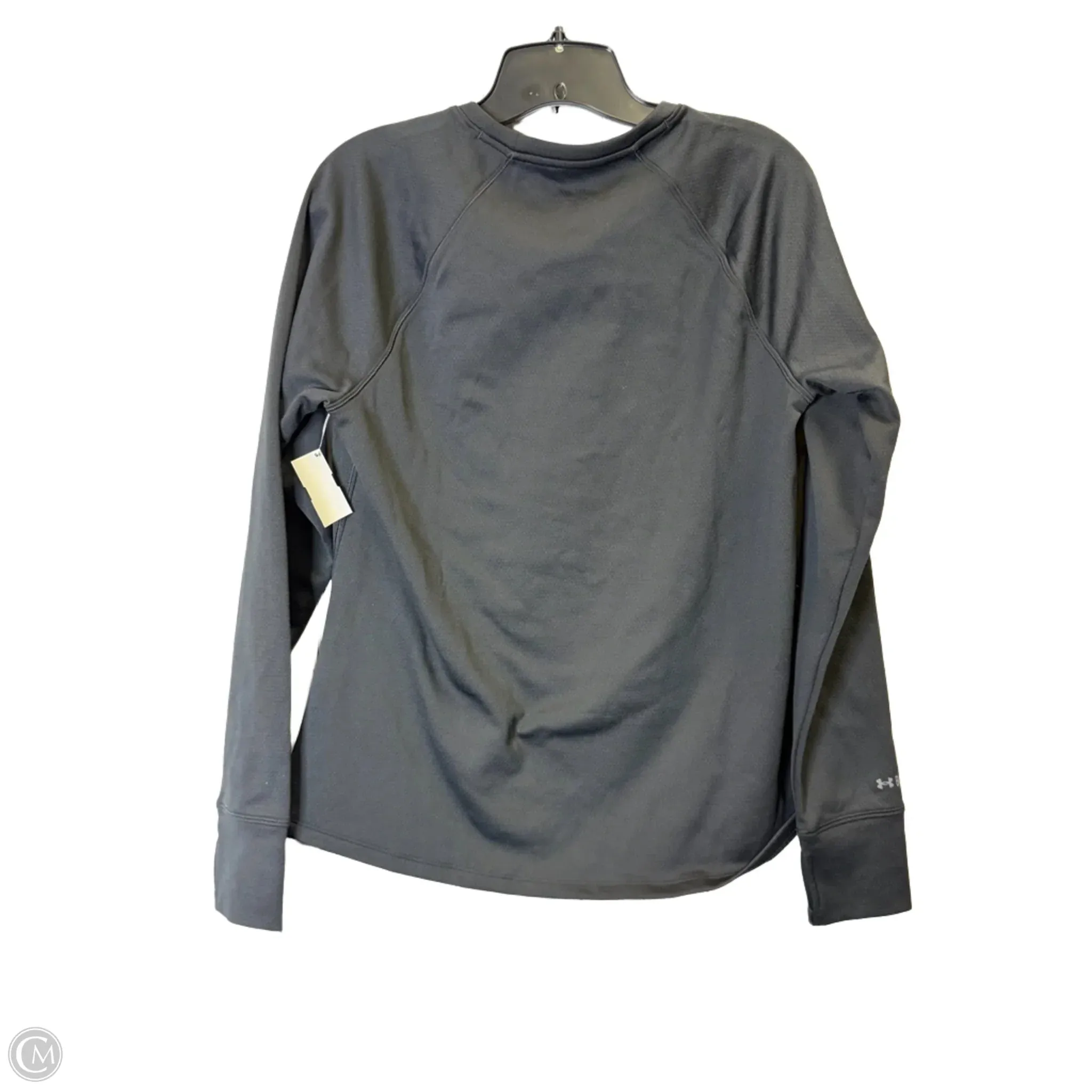 Athletic Top Long Sleeve Crewneck By Under Armour In Black, Size: L