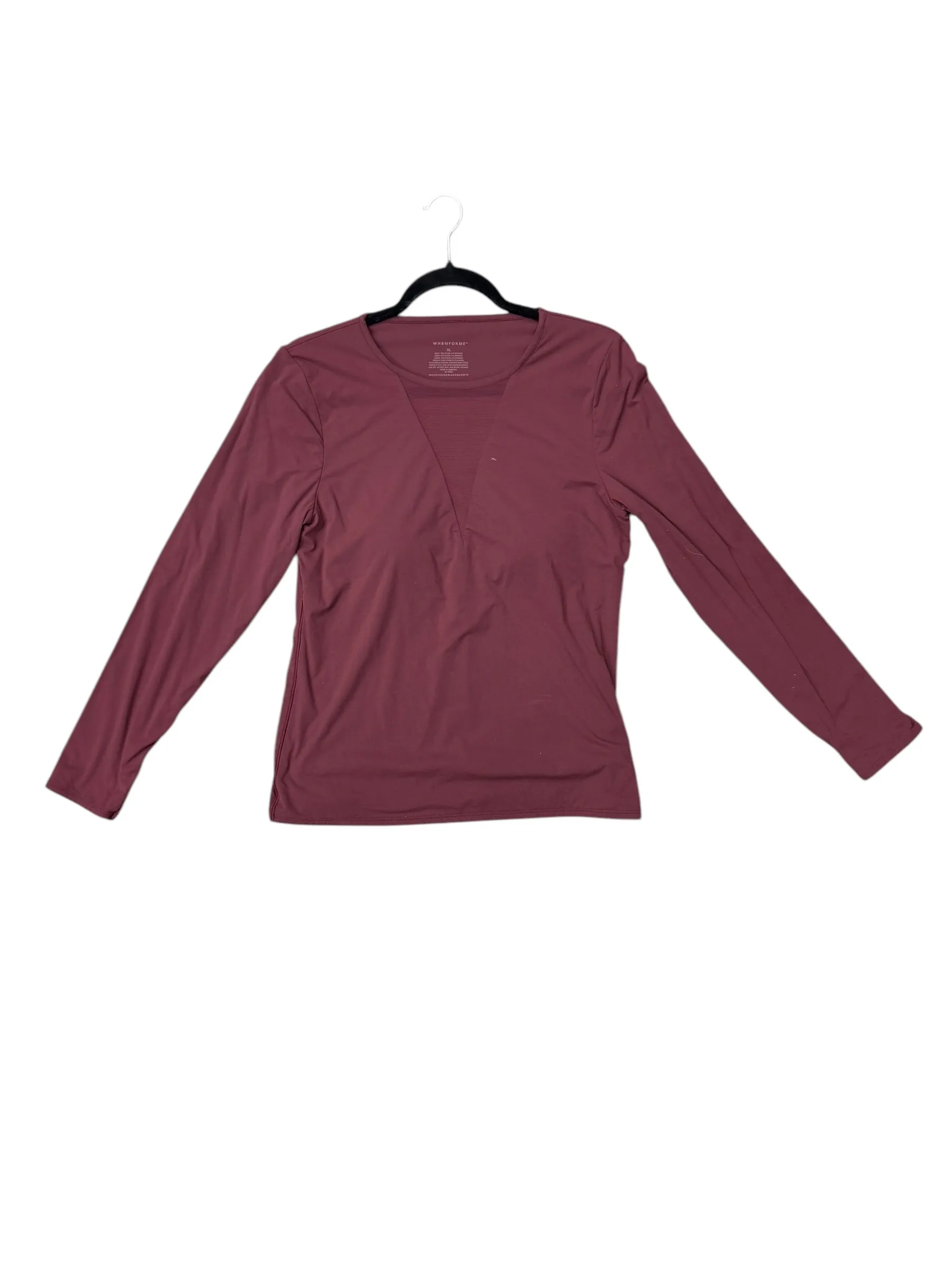 Athletic Top Long Sleeve Crewneck By White House Black Market In Maroon, Size: Xl