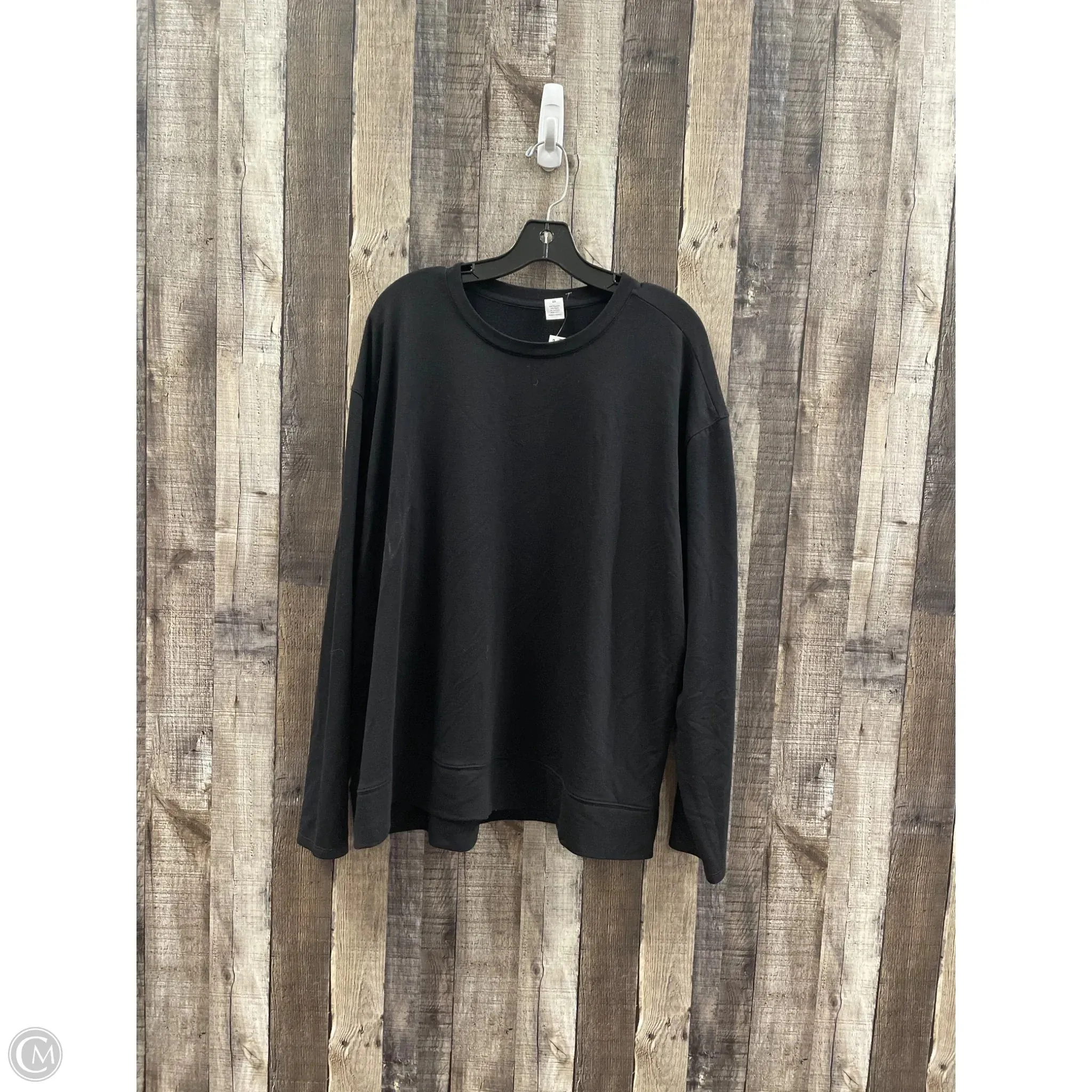 Athletic Top Long Sleeve Crewneck By Xersion In Black, Size: 2x