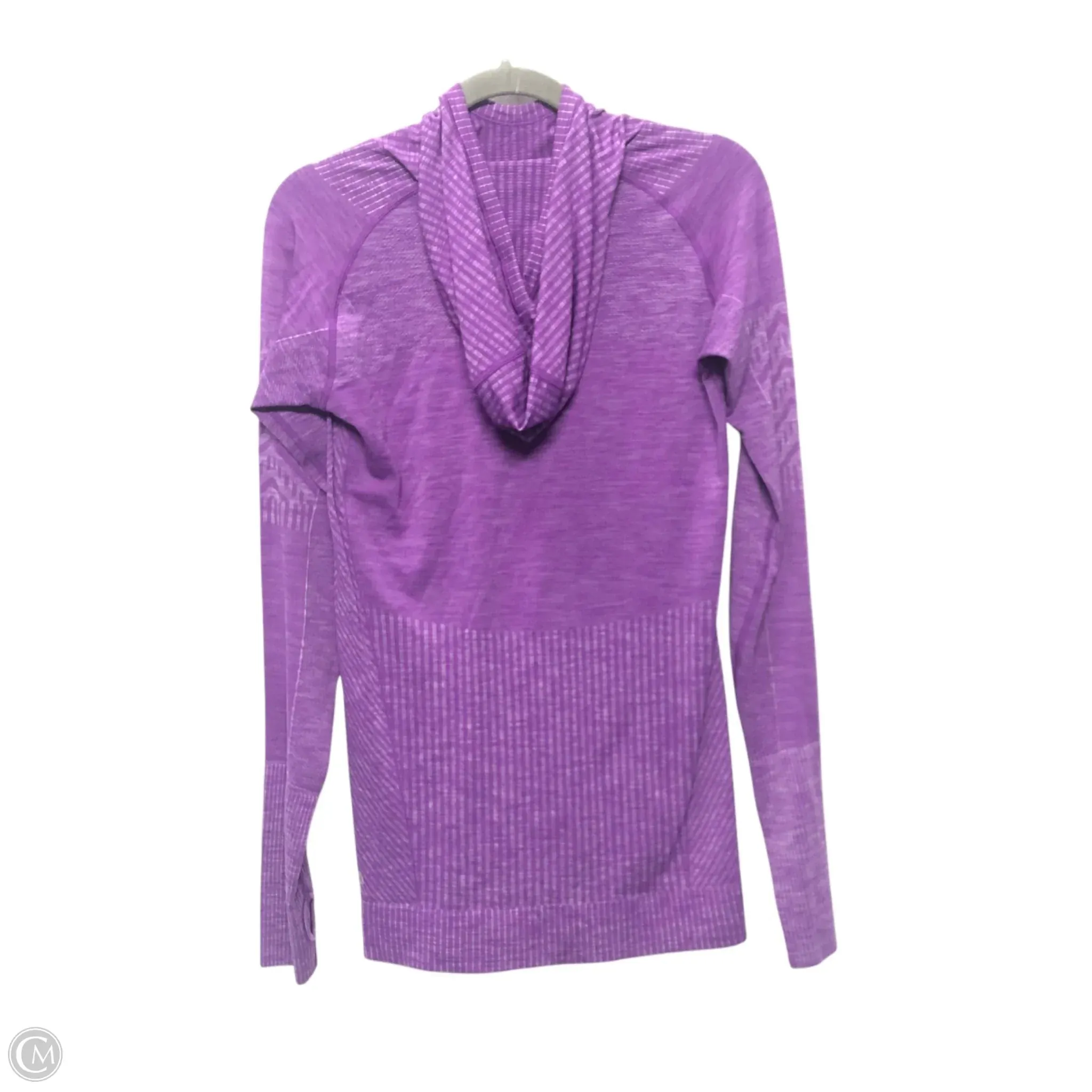 Athletic Top Long Sleeve Hoodie By Lululemon In Purple, Size: 8