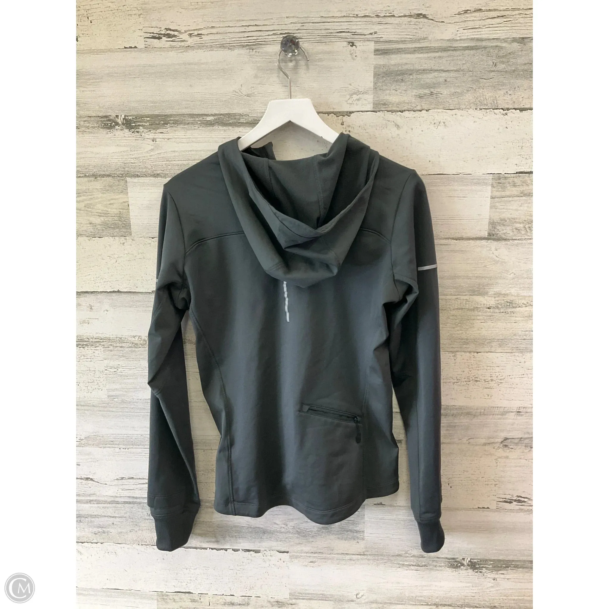 Athletic Top Long Sleeve Hoodie By Nike Apparel In Grey, Size: M