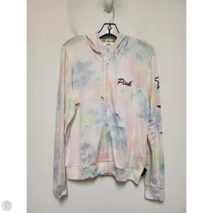 Athletic Top Long Sleeve Hoodie By Pink In Tie Dye Print, Size: L