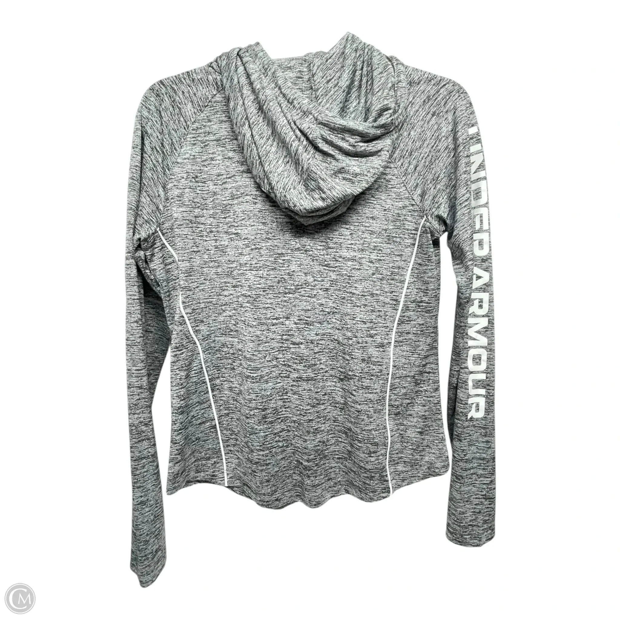 Athletic Top Long Sleeve Hoodie By Under Armour In Grey, Size: Sp