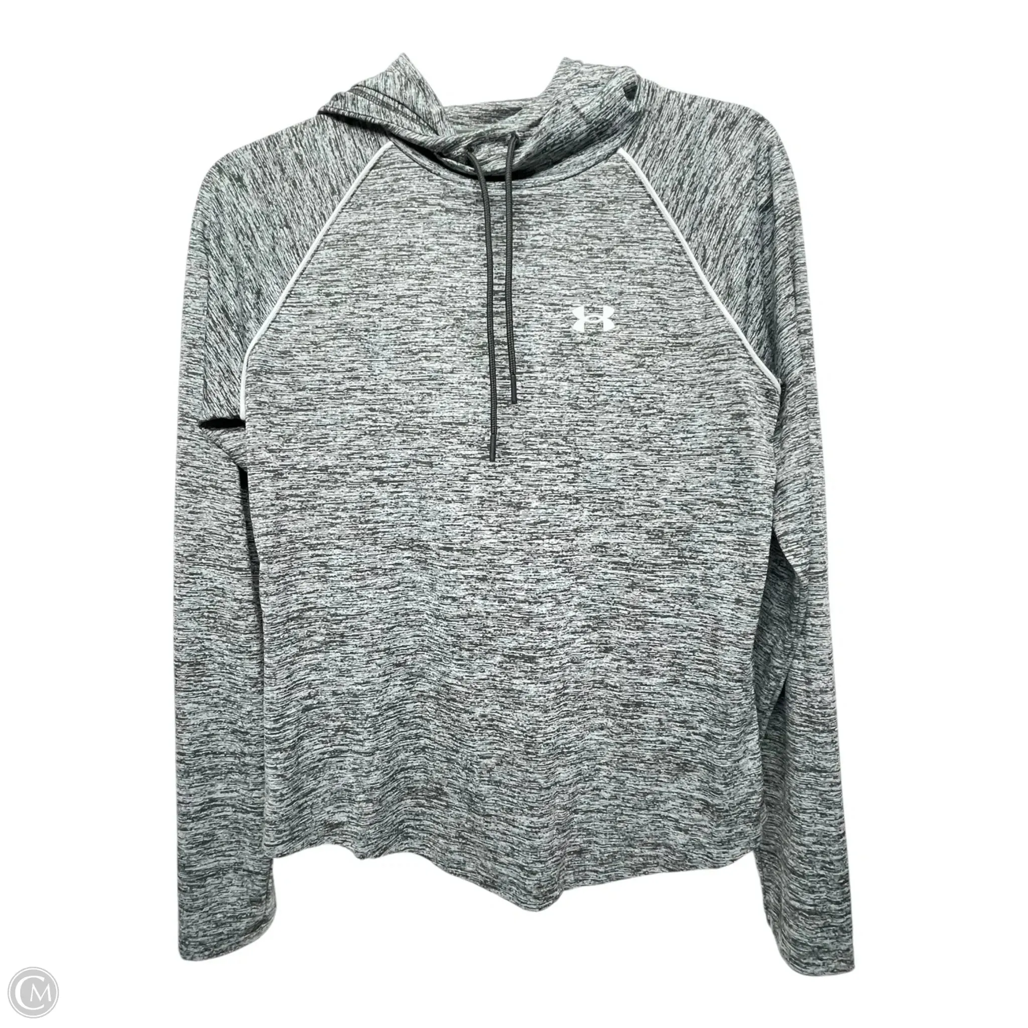 Athletic Top Long Sleeve Hoodie By Under Armour In Grey, Size: Sp