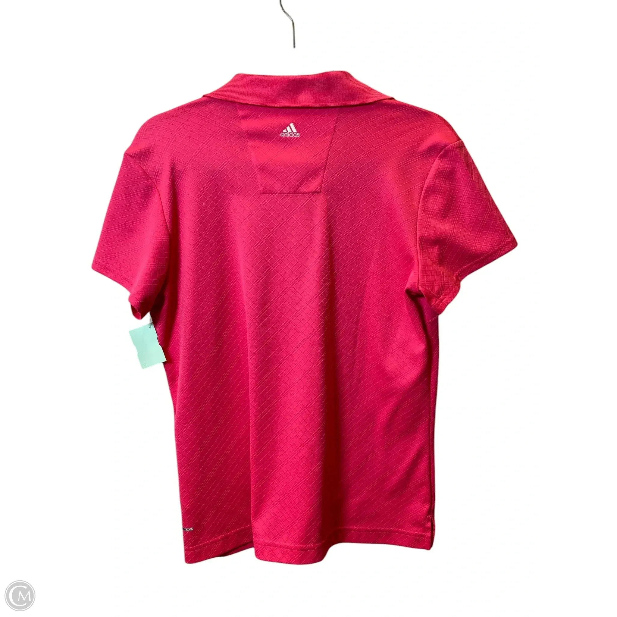 Athletic Top Short Sleeve By Adidas In Pink, Size: L