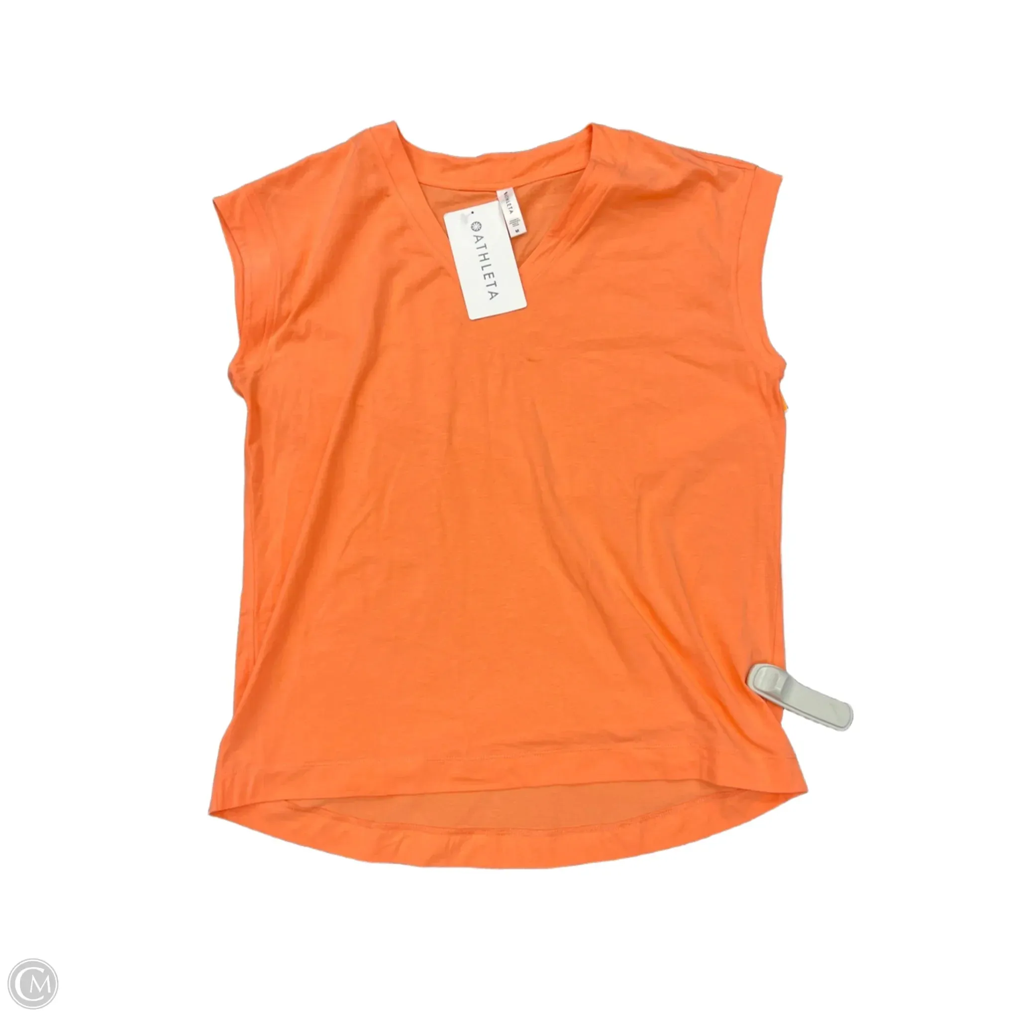 Athletic Top Short Sleeve By Athleta In Orange, Size: M