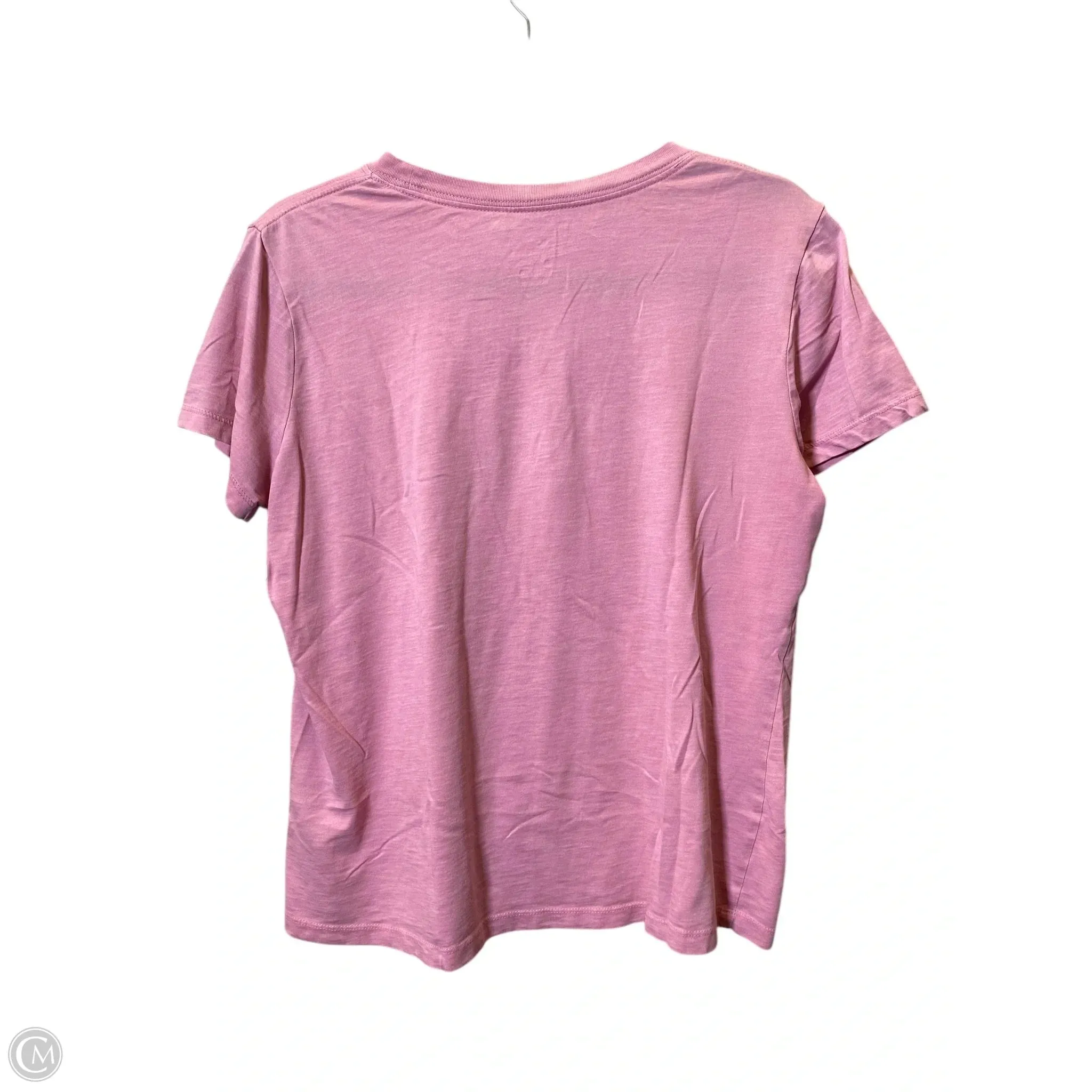 Athletic Top Short Sleeve By Nike In Pink, Size: L