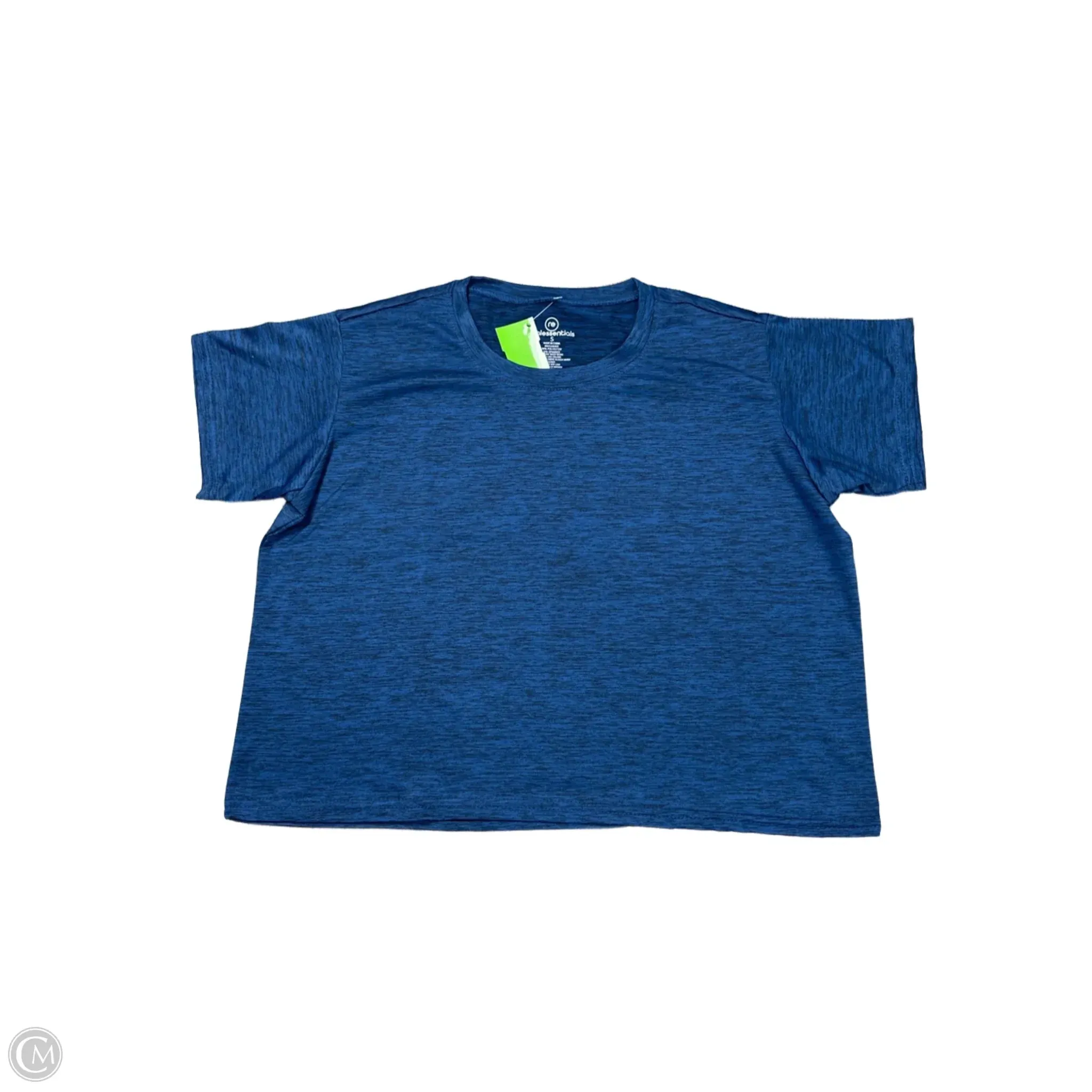 Athletic Top Short Sleeve By REAL ESSENTIALS In Blue, Size: S