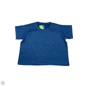 Athletic Top Short Sleeve By REAL ESSENTIALS In Blue, Size: S