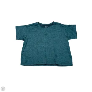 Athletic Top Short Sleeve By REAL ESSENTIALS In Green, Size: S