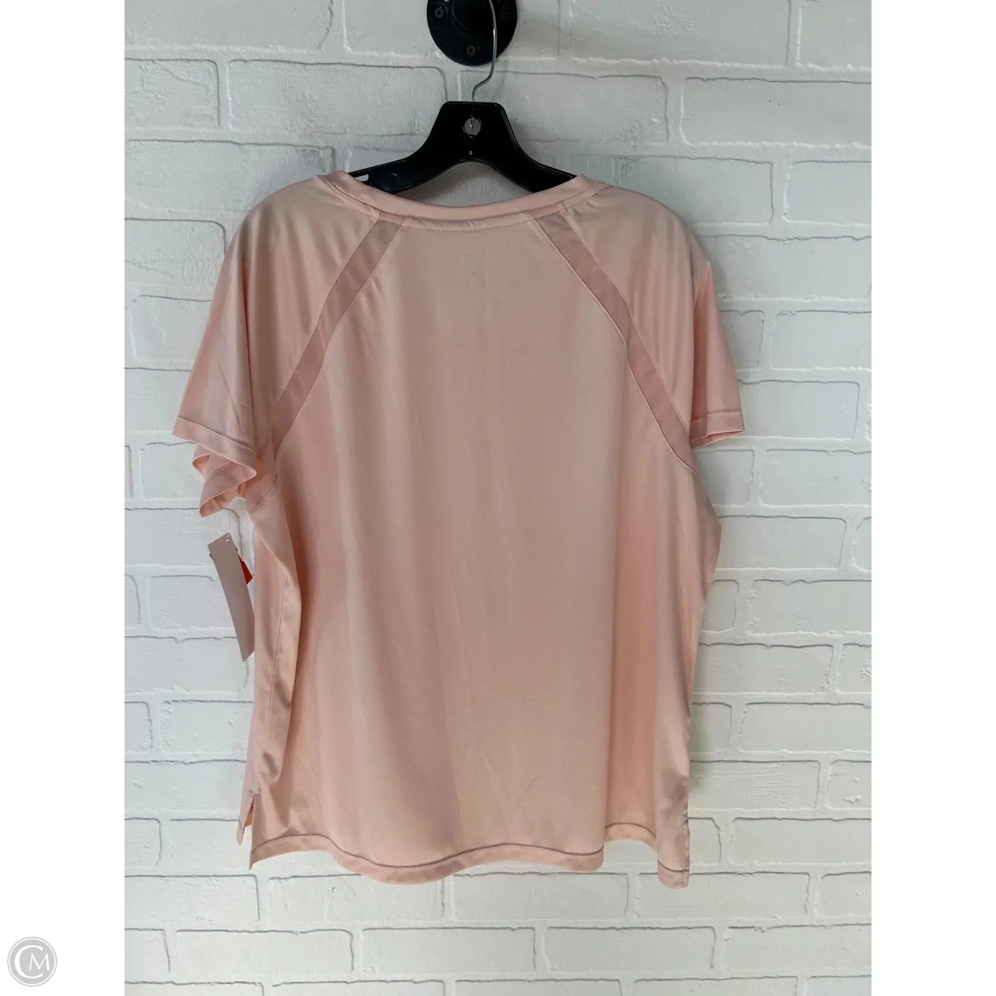 Athletic Top Short Sleeve By Reebok In Peach, Size: Xl