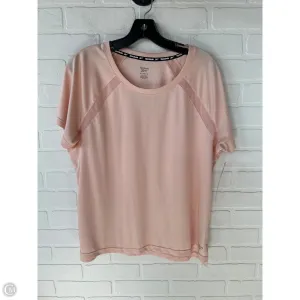 Athletic Top Short Sleeve By Reebok In Peach, Size: Xl