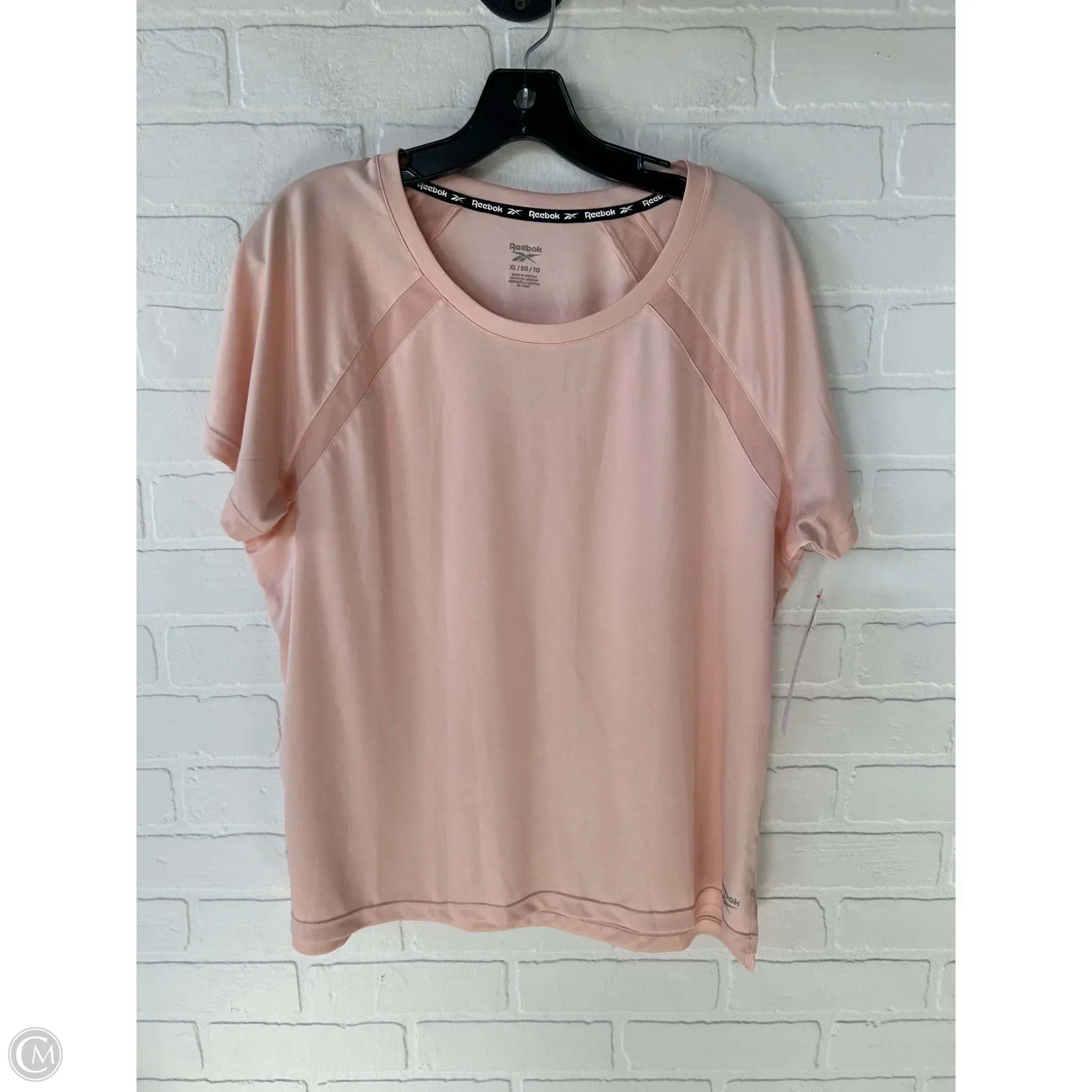 Athletic Top Short Sleeve By Reebok In Peach, Size: Xl