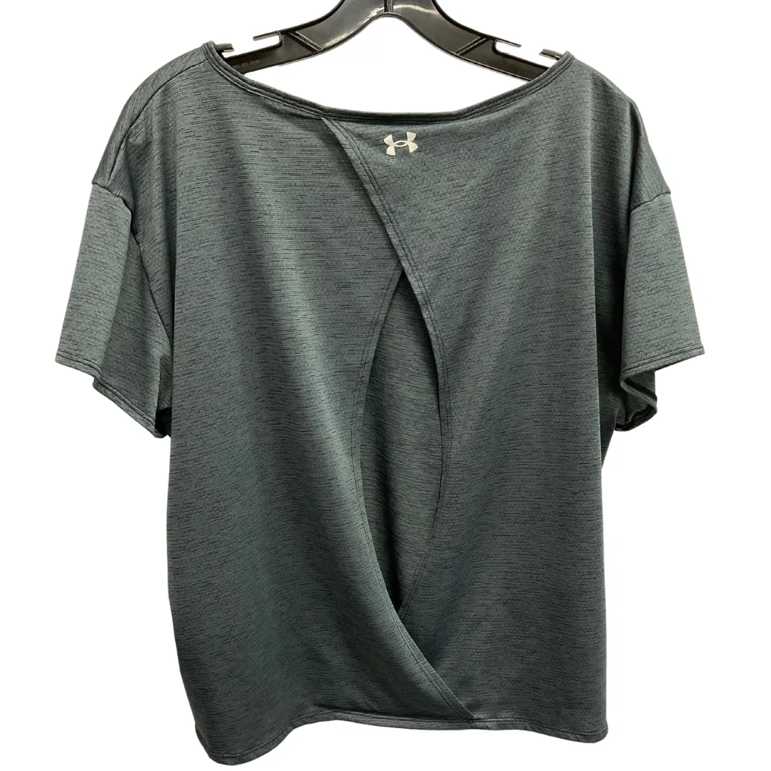 Athletic Top Short Sleeve By Under Armour In Grey, Size: L