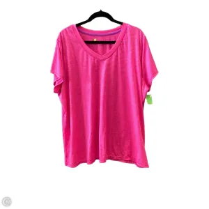 Athletic Top Short Sleeve By Xersion In Pink, Size: 3x