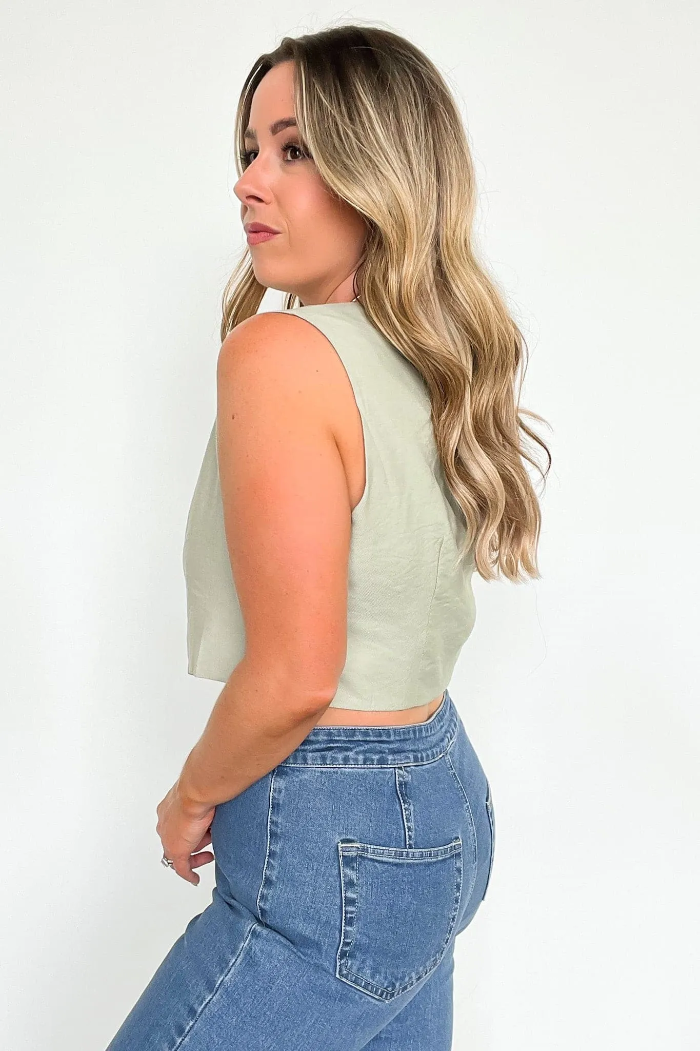 Breaking Rules Button Down Vest Top - FINAL SALE