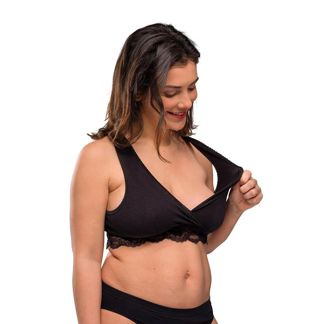 Carriwell Crossover Sleeping   Nursing Bra - Black