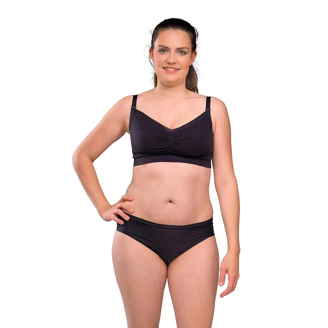 Carriwell Seamless Organic Maternity   Nursing Bra - Black