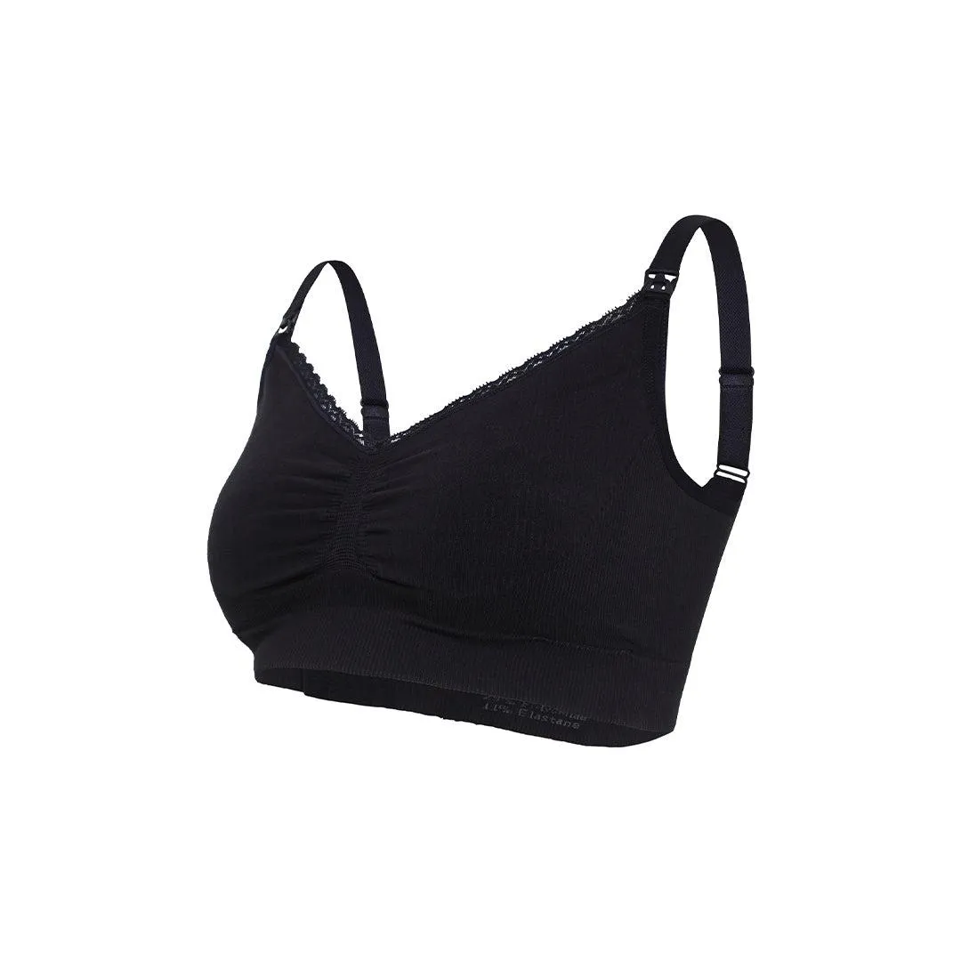Carriwell Seamless Organic Maternity   Nursing Bra - Black