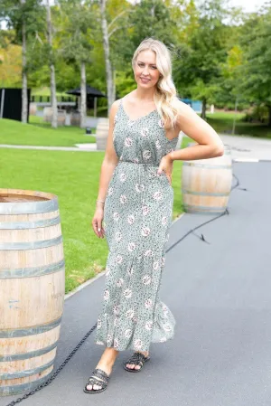 CHARLO (LN) Lizzy sage leopard print maxi dress! 12