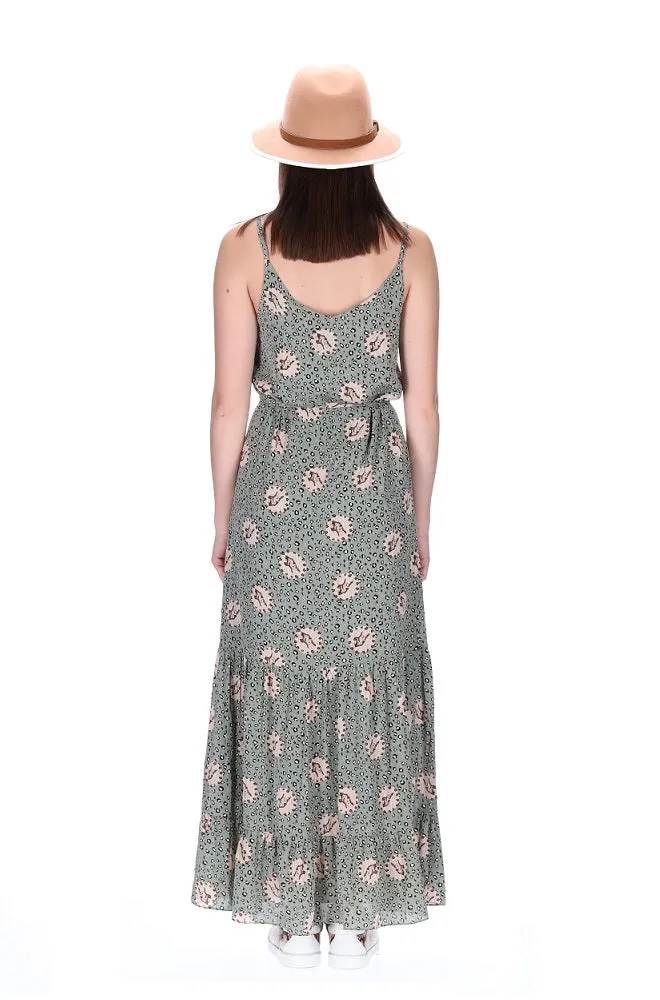CHARLO (LN) Lizzy sage leopard print maxi dress! 12