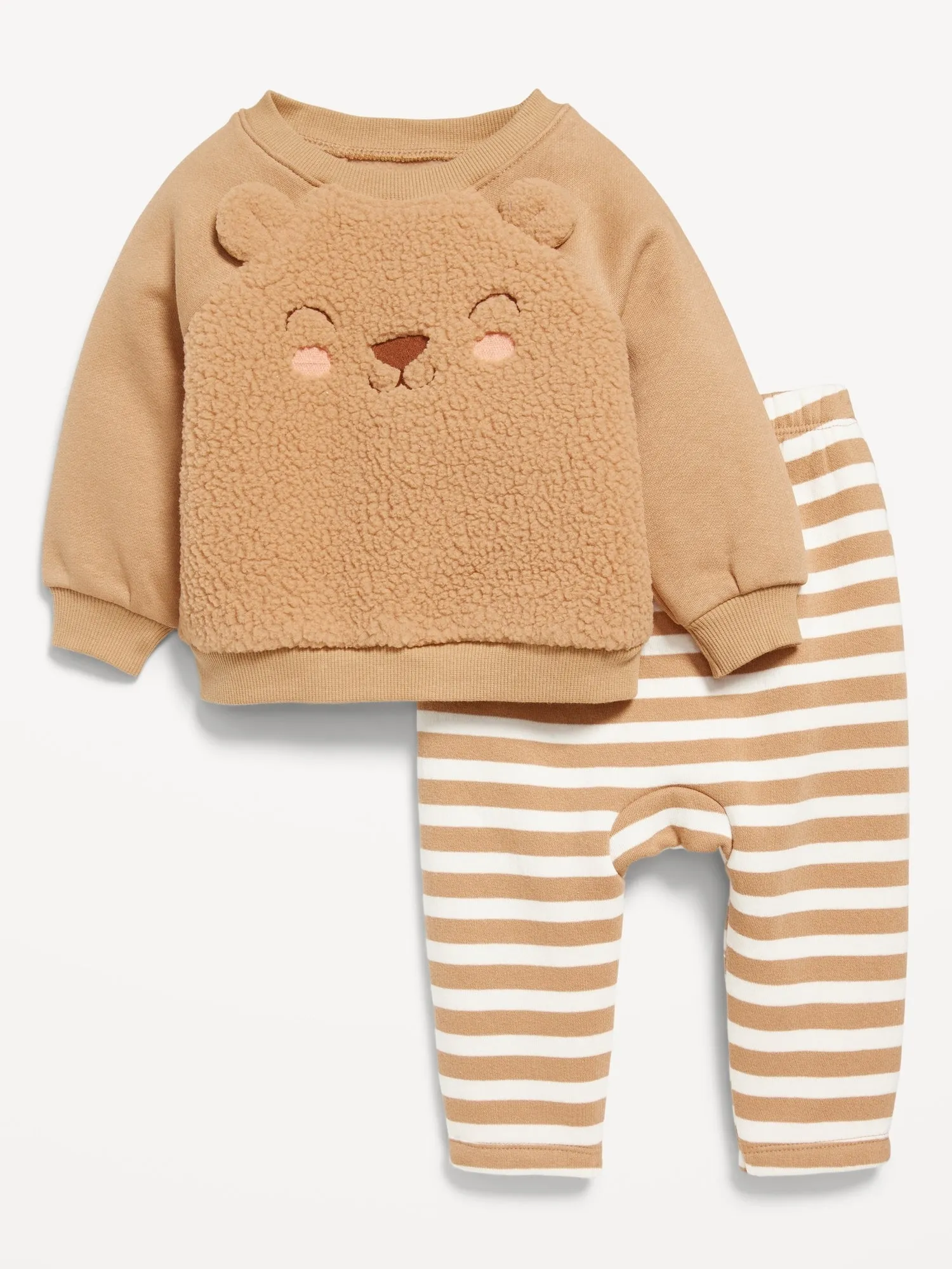 Crew-Neck Critter Sweatshirt and Sweatpants Set for Baby