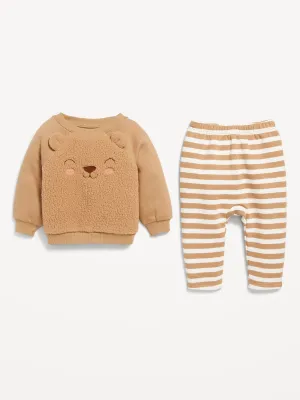 Crew-Neck Critter Sweatshirt and Sweatpants Set for Baby