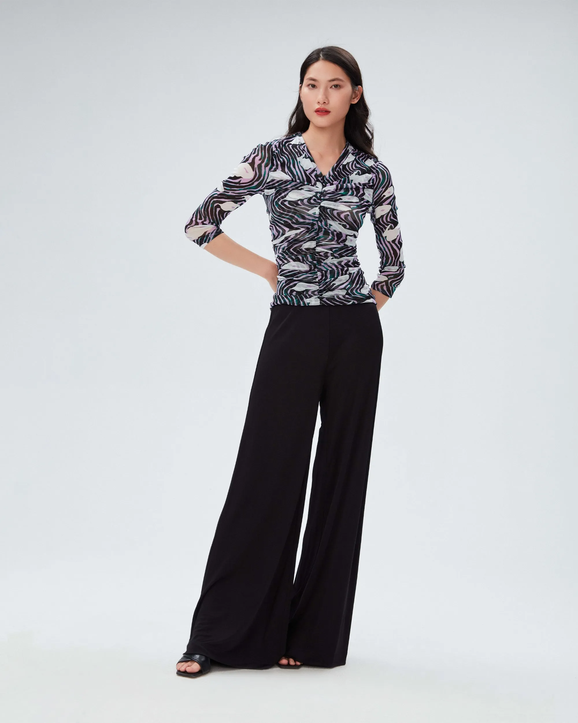 DVFJULIE 3/4 TOPOCEAN TIDE ORCHID