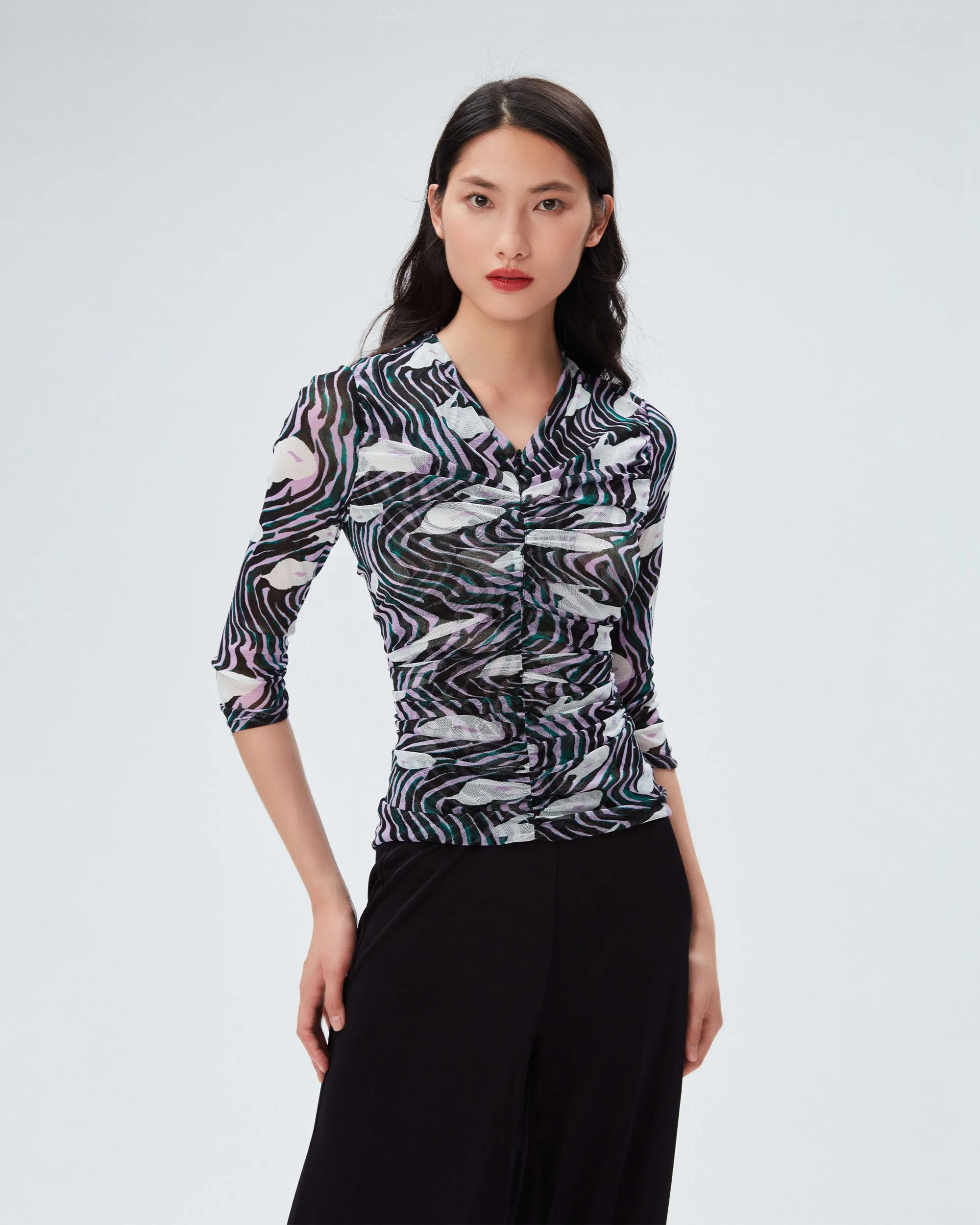 DVFJULIE 3/4 TOPOCEAN TIDE ORCHID