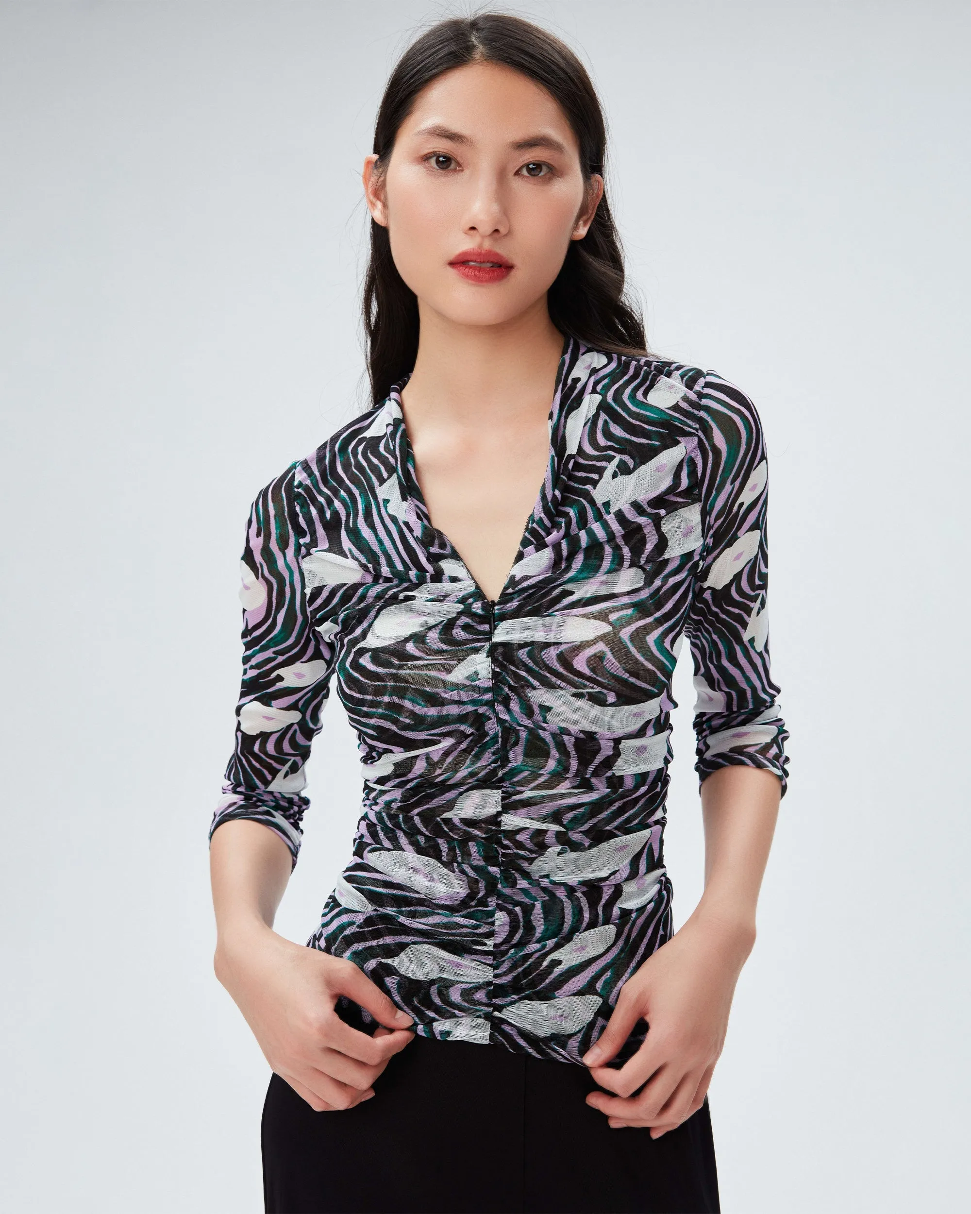 DVFJULIE 3/4 TOPOCEAN TIDE ORCHID
