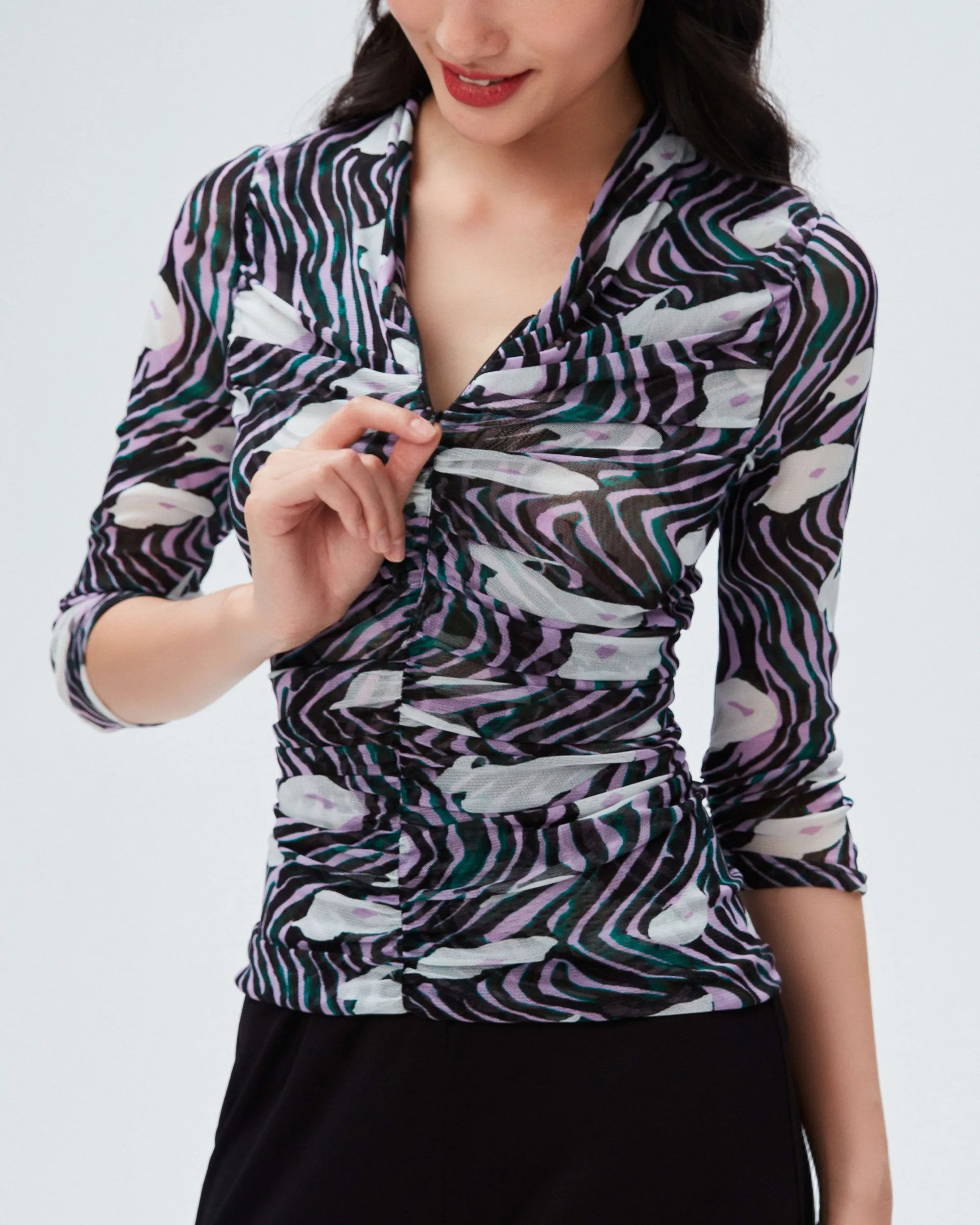 DVFJULIE 3/4 TOPOCEAN TIDE ORCHID