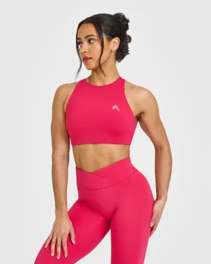 EasyLift High Neck Sports Bra | Berry Bloom