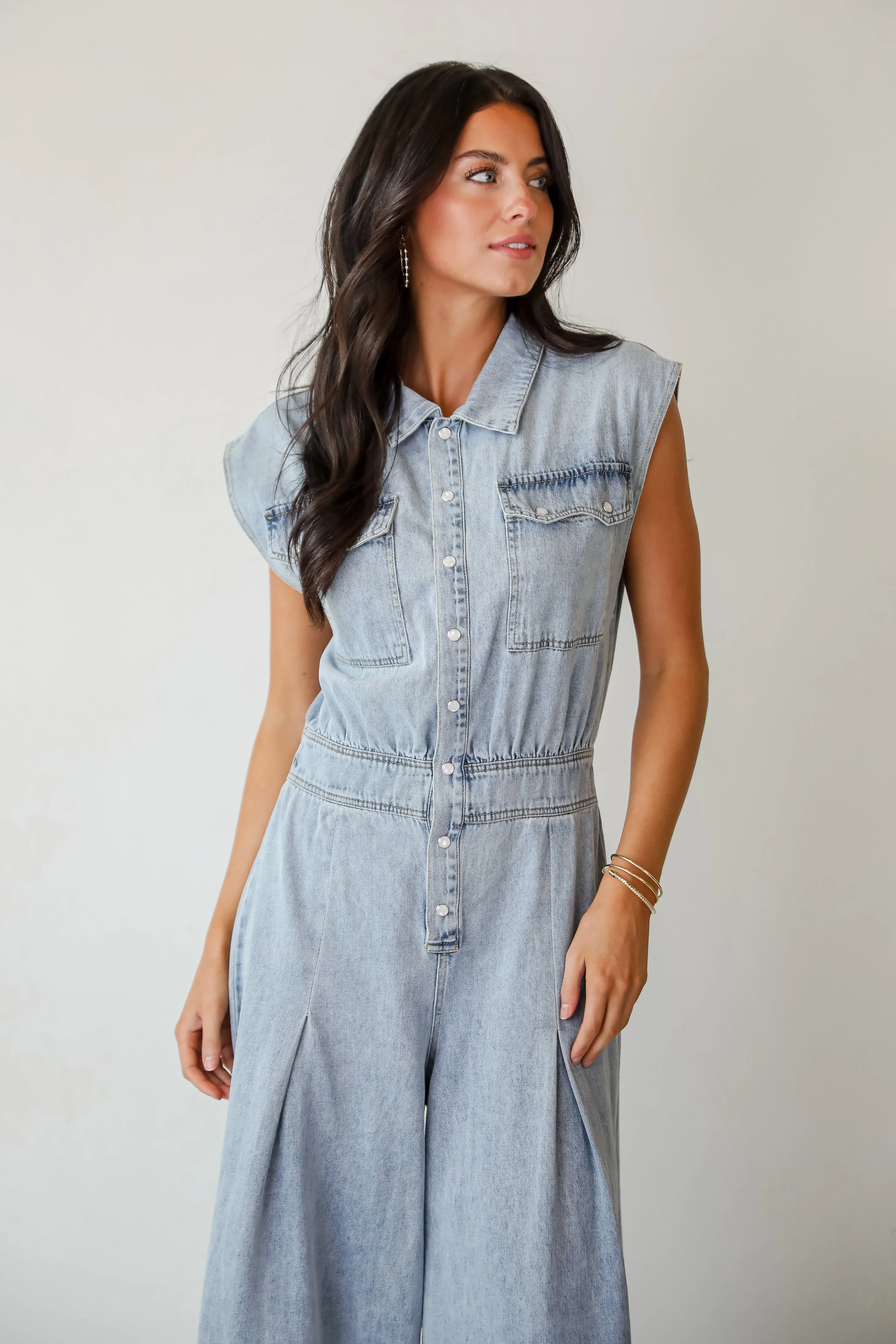 FINAL SALE - Dramatic Allure Denim Jumpsuit
