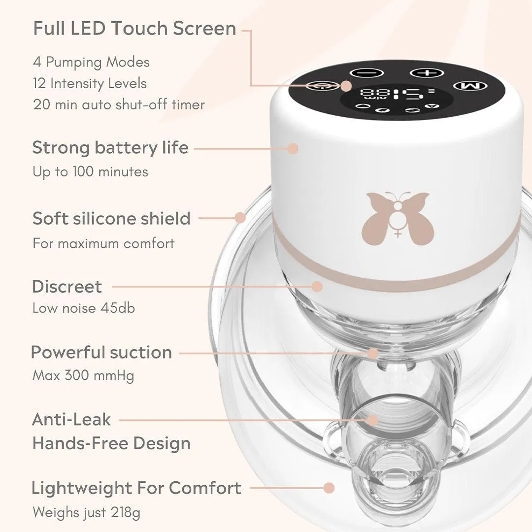 Fraupow Double Wearable Hands-Free Breast Pump - White