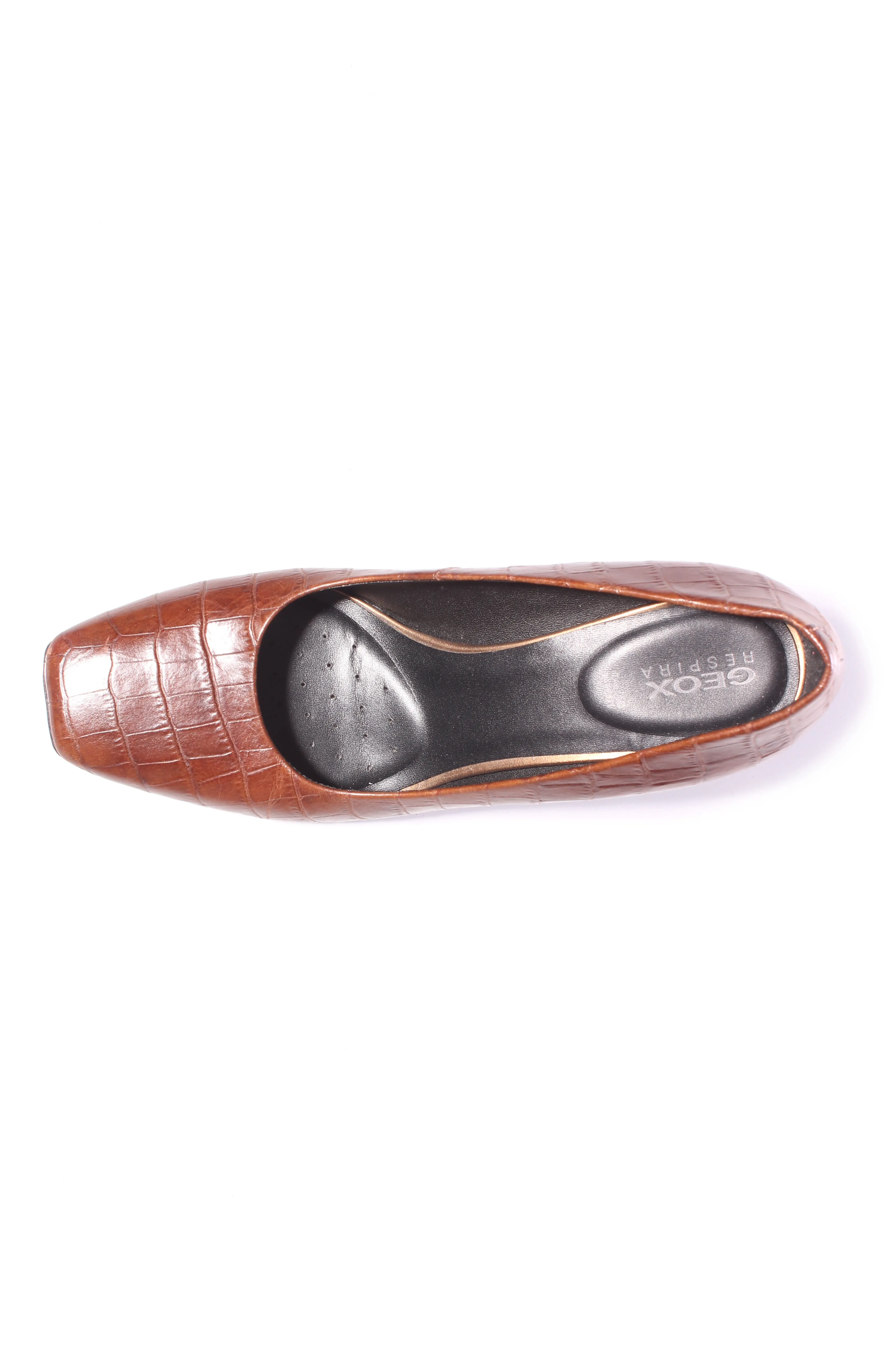 GEOX - Italian croc embossed leather heels! 39