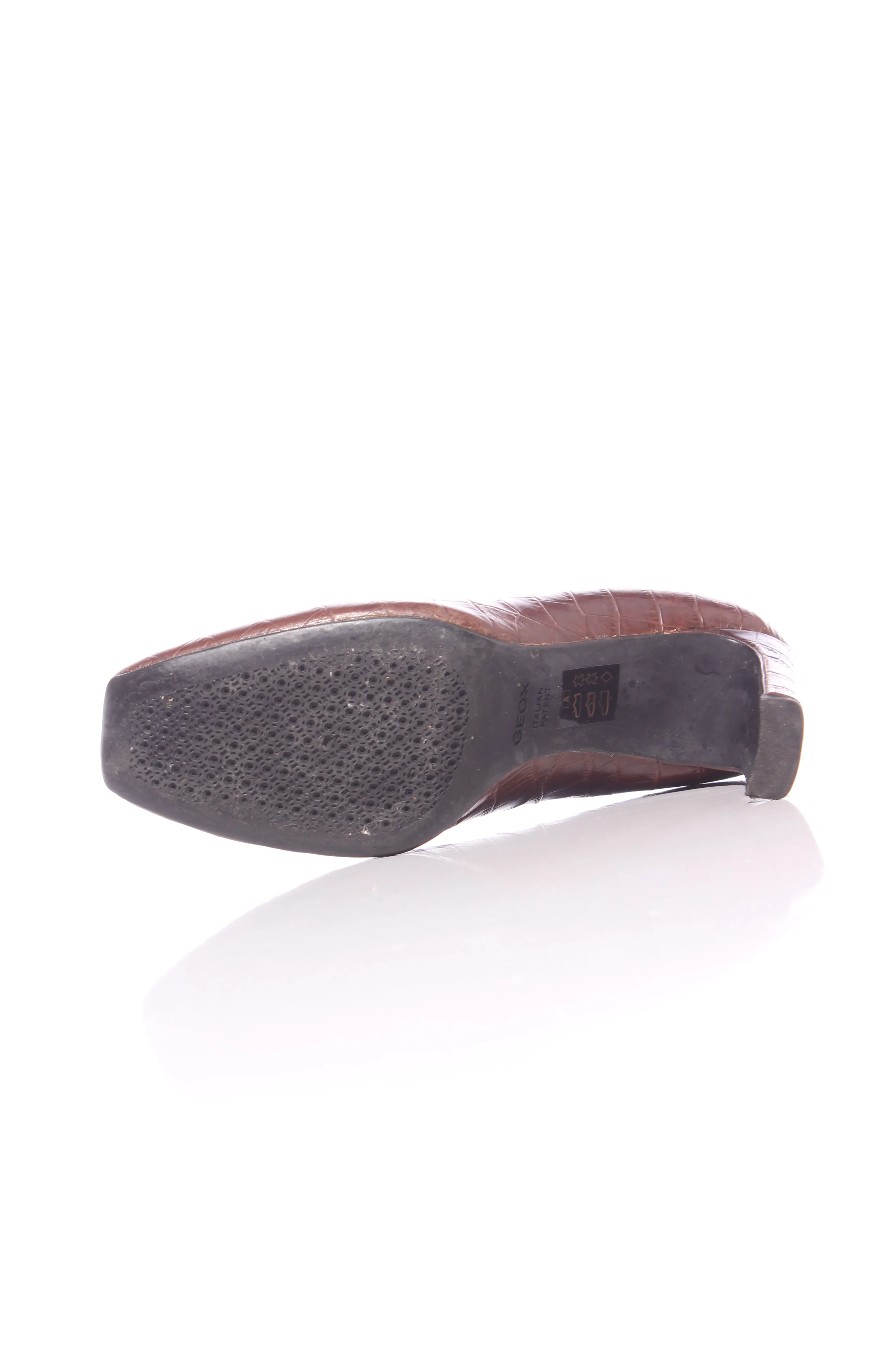 GEOX - Italian croc embossed leather heels! 39