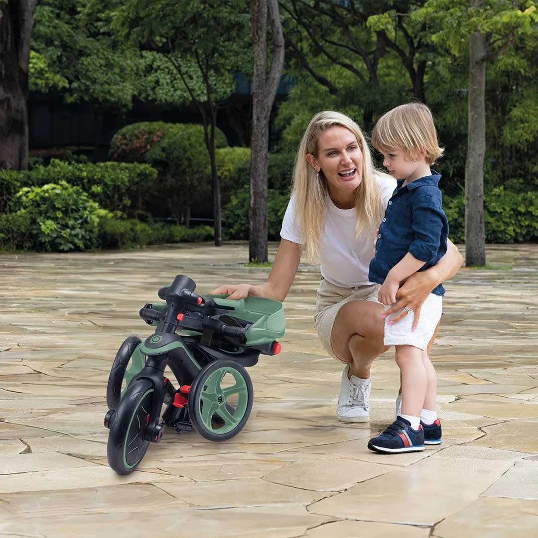 Globber Explorer Trike Foldable 4 in 1 - Olive