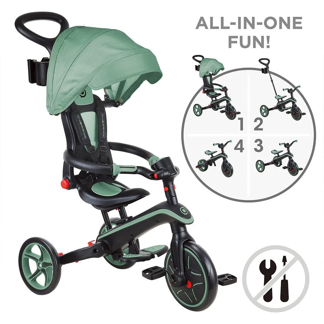Globber Explorer Trike Foldable 4 in 1 - Olive