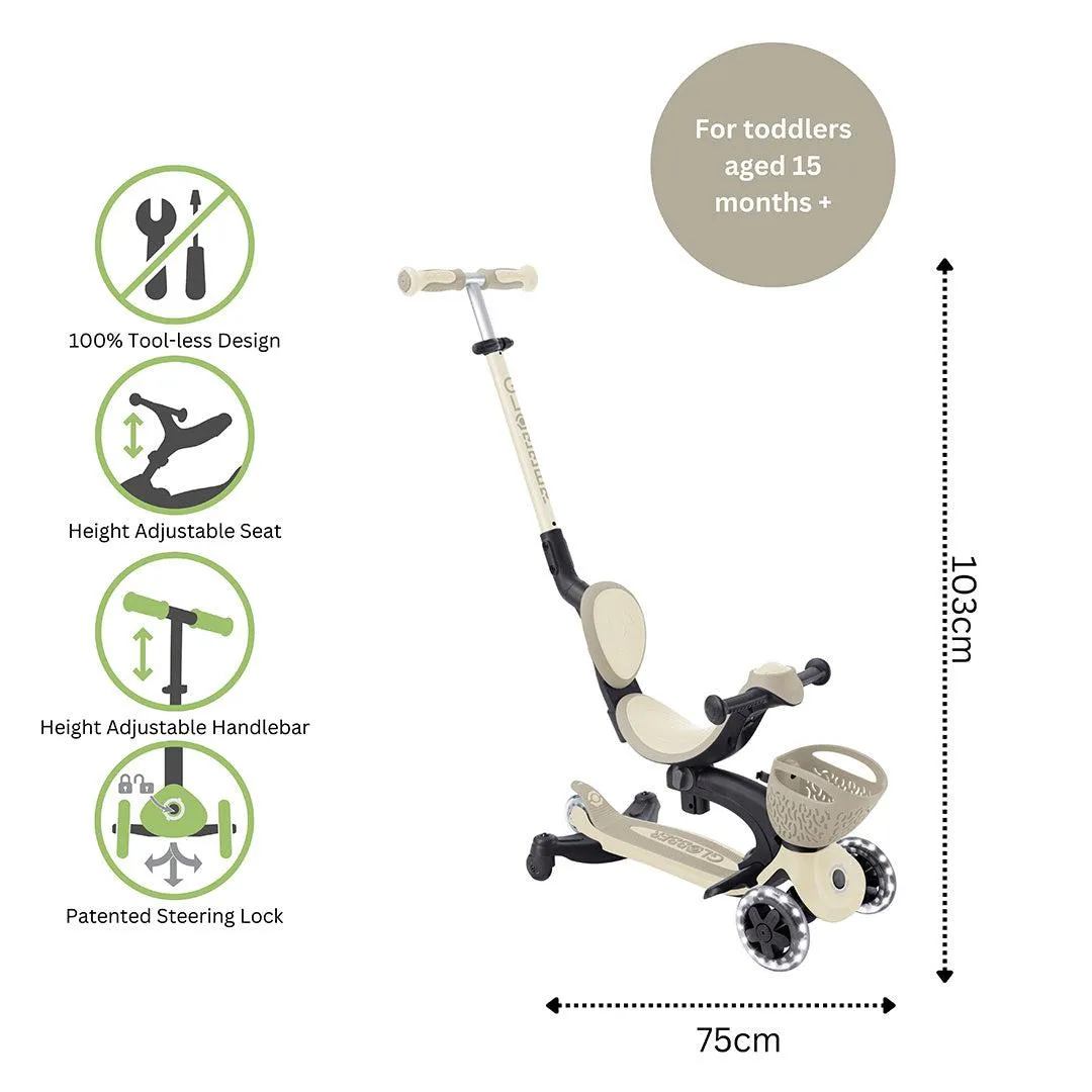 Globber Go-Up Baby 360 Lights Scooter - Taupe