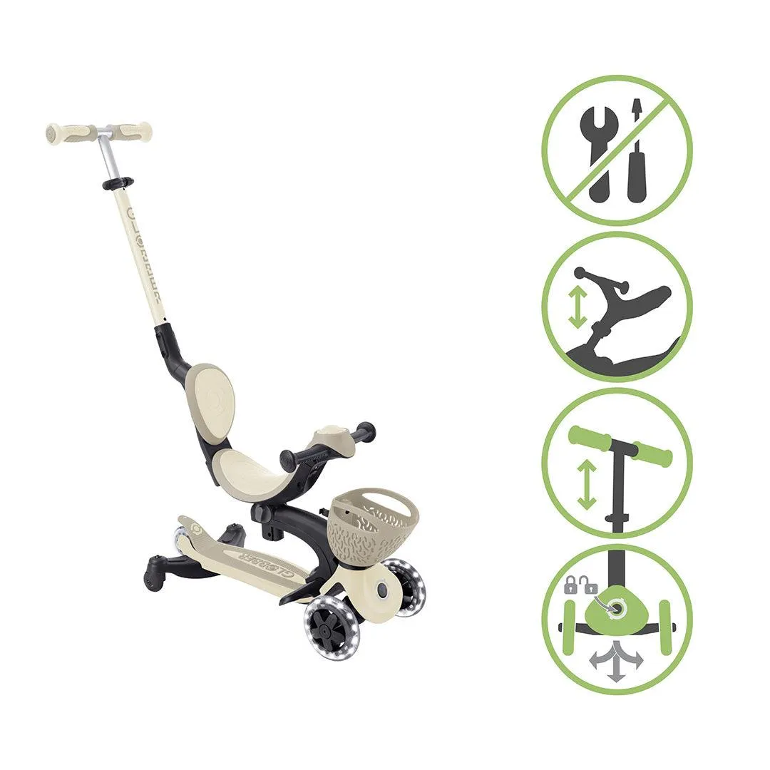 Globber Go-Up Baby 360 Lights Scooter - Taupe